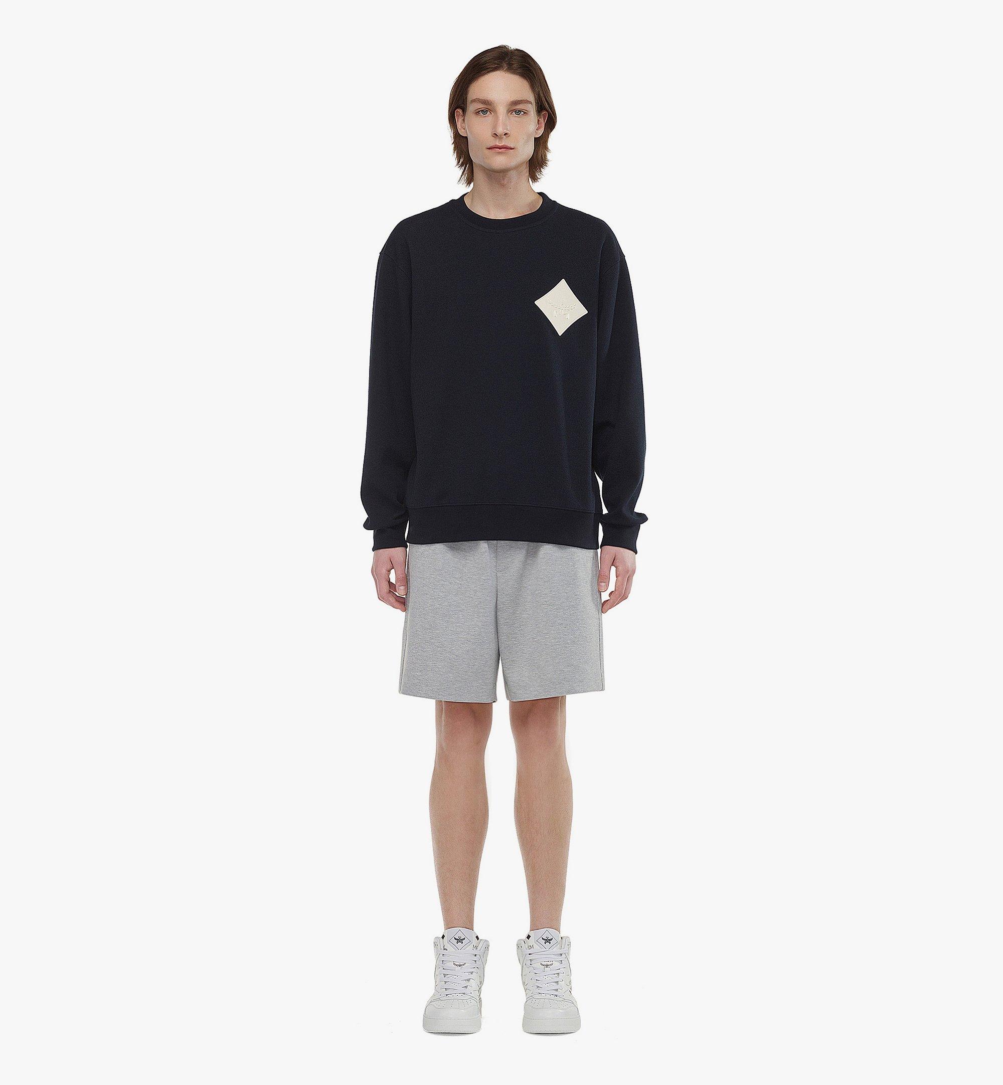MCM Logo Patch Bouclé Sweatshirt Navy MHAESMM06VD00M Alternate View 2