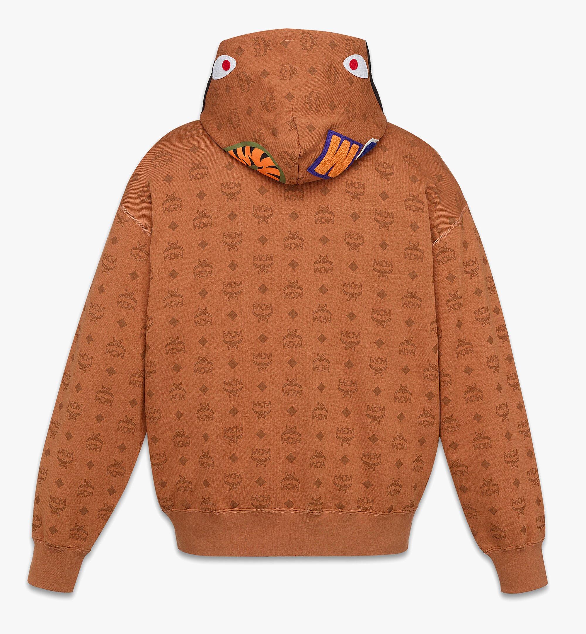 Large MCM x BAPE Monogram Shark Hoodie Cognac | MCM ®US