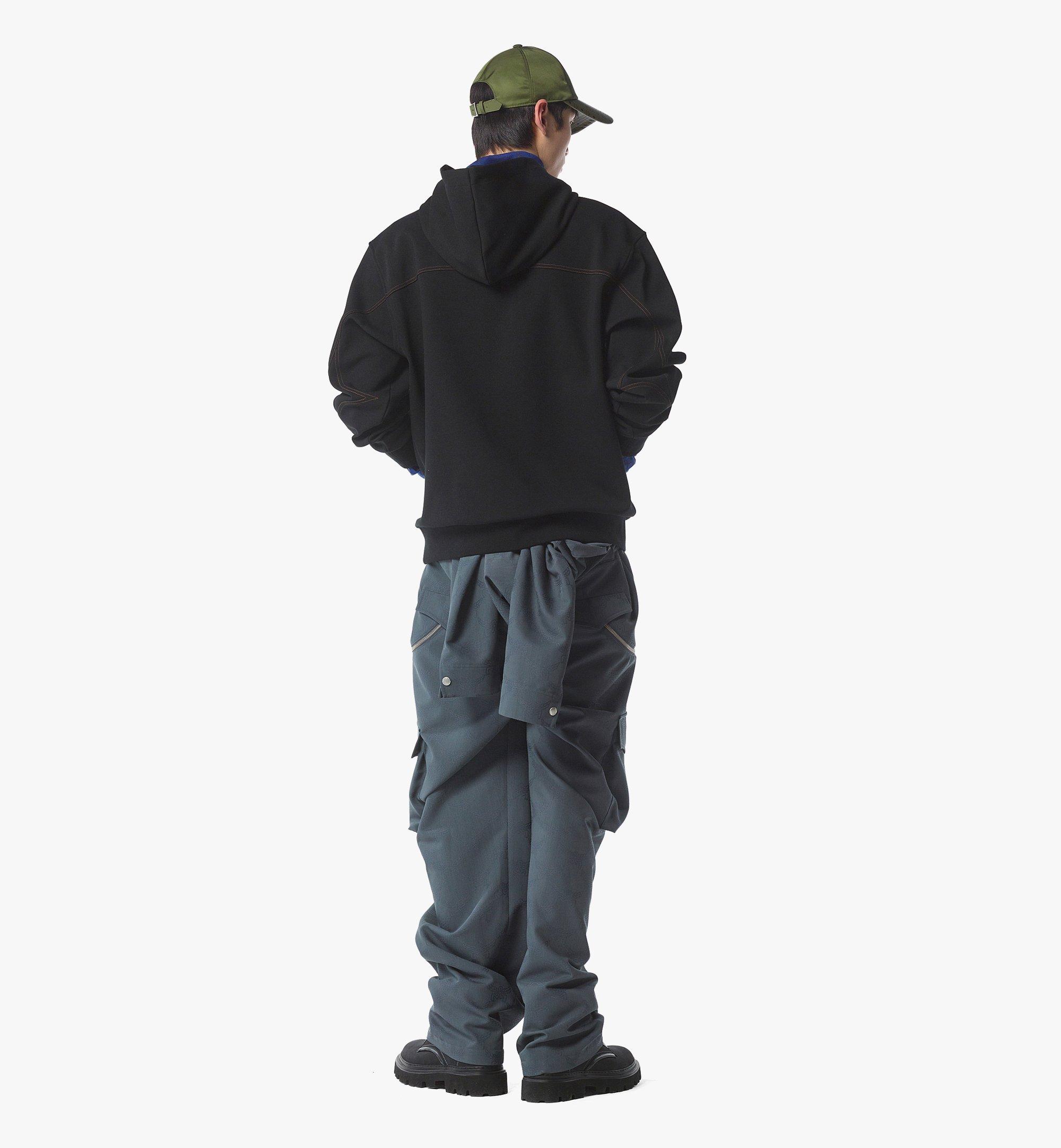 MCM Logo Stitch Ponte Hoodie Black MHAFAMM01BK00M Alternate View 3