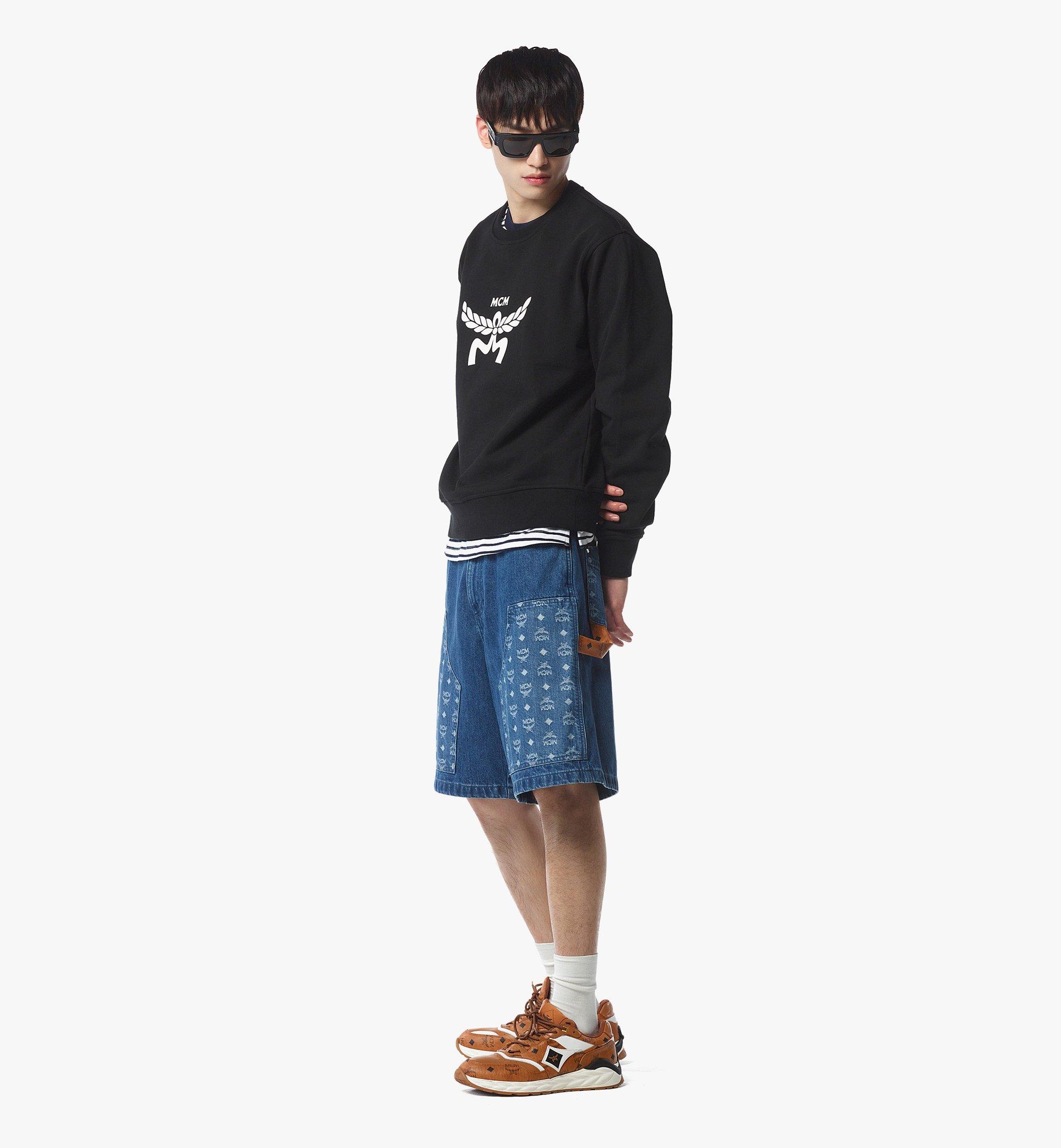 MCM Classic Logo Sweatshirt in Organic Cotton Black MHAFSMM02BK00M Alternate View 2
