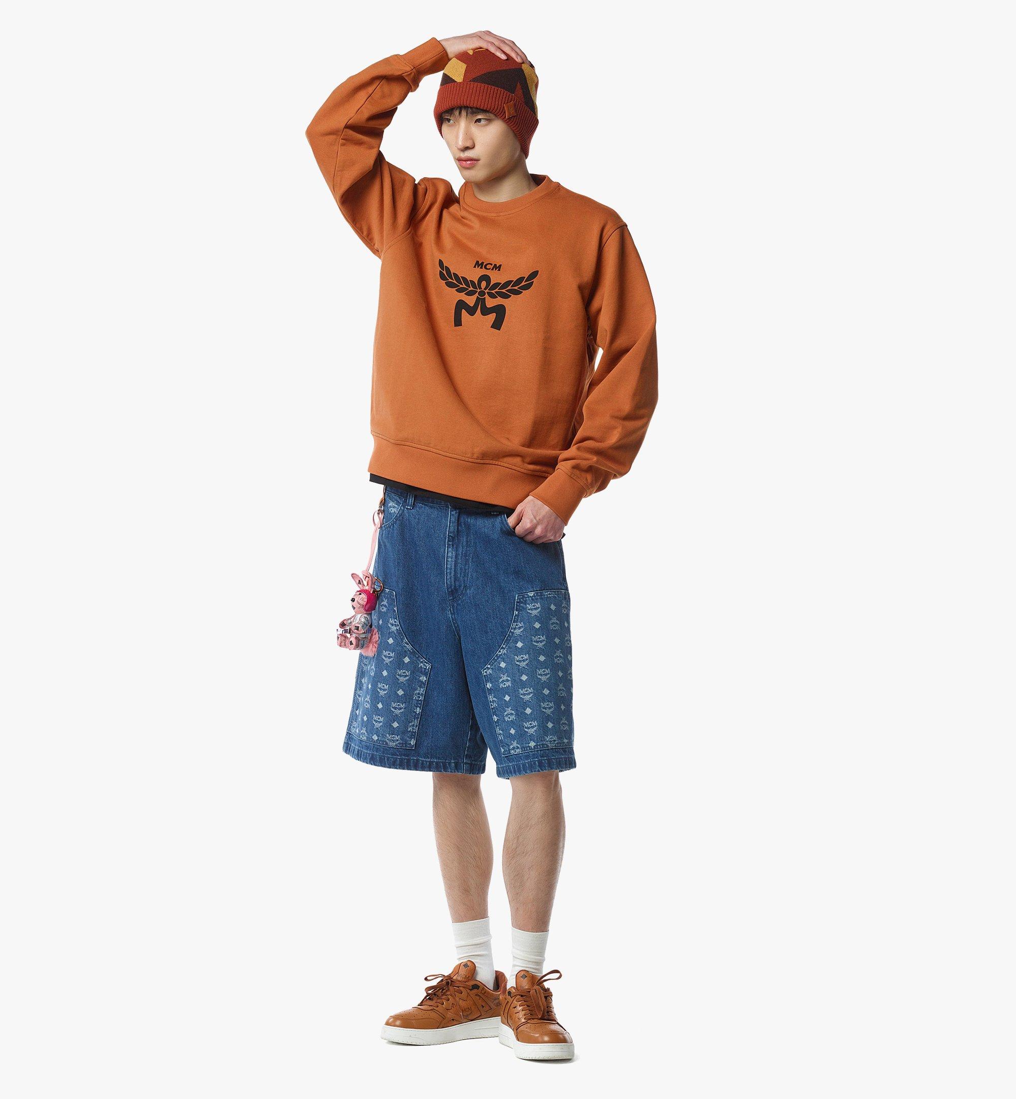 MCM Classic Logo Sweatshirt in Organic Cotton Cognac MHAFSMM02CO00L Alternate View 2