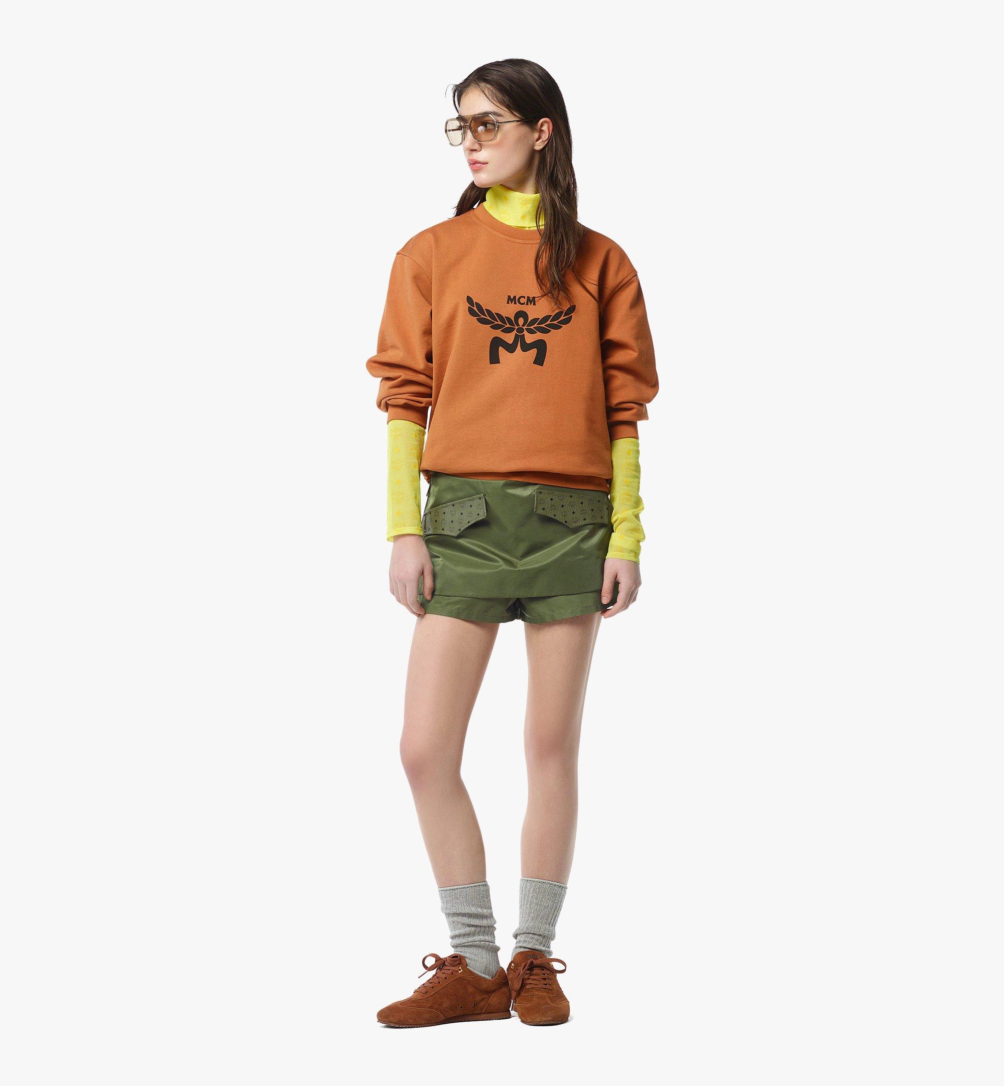 MCM Classic Logo Sweatshirt in Organic Cotton Cognac MHAFSMM02CO00L Alternate View 4