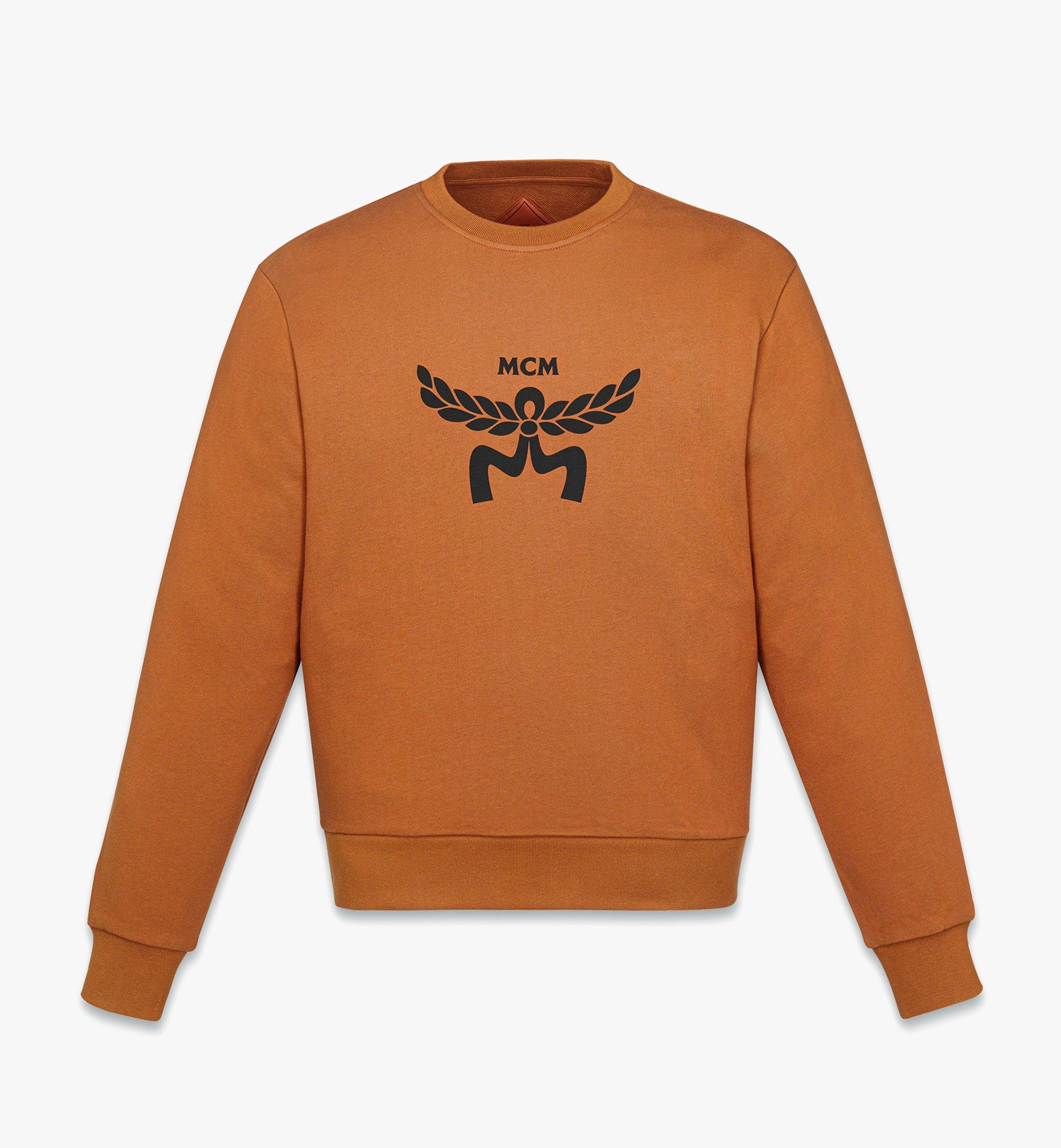 MCM Klassisches Logo-Sweatshirt aus Bio-Baumwolle COGNAC ORGANIC COTTON