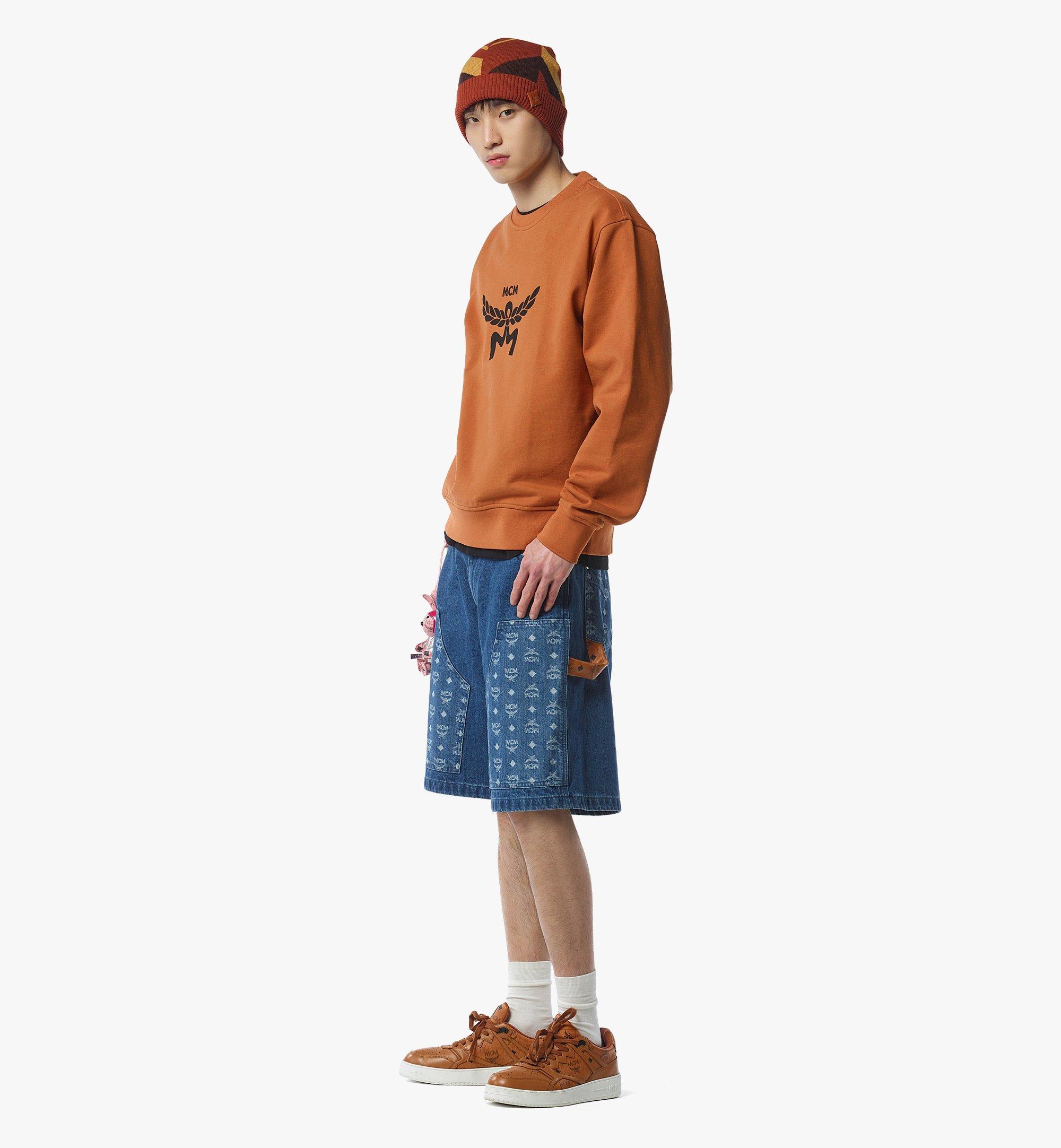 MCM Classic Logo Sweatshirt in Organic Cotton Cognac MHAFSMM02CO00M Alternate View 2