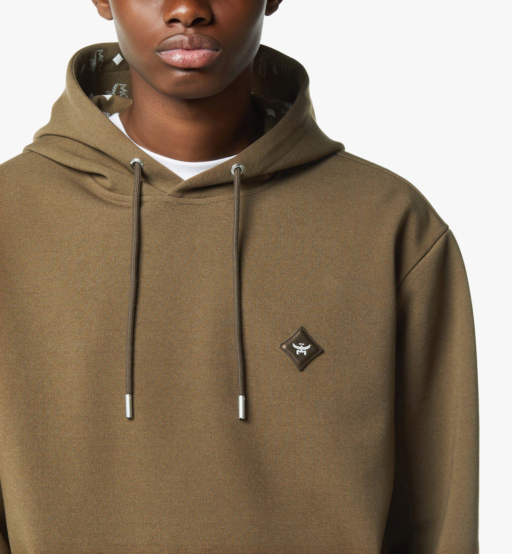 MCM Essential Logo Patch Ponte Hoodie Beige MHAGSBC01GK00L Alternate View 2