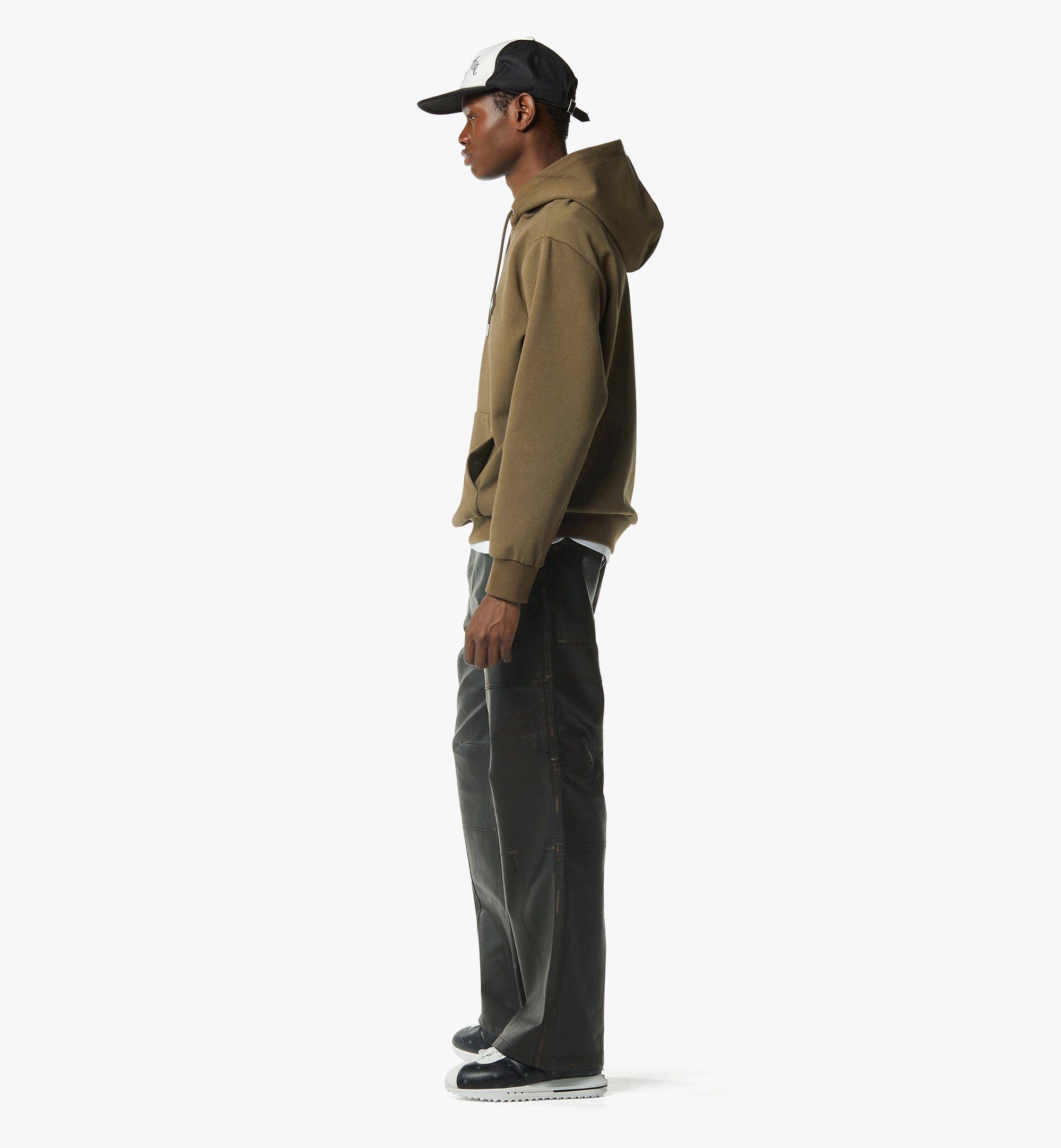 MCM Essential Logo Patch Ponte Hoodie Beige MHAGSBC01GK00L Alternate View 3