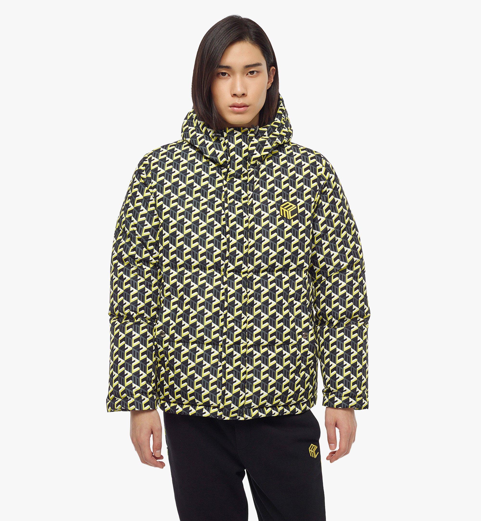 MCM Men’s Cubic Monogram Print Parka in ECONYLl® Yellow MHCCSCK02YW00S Alternate View 2