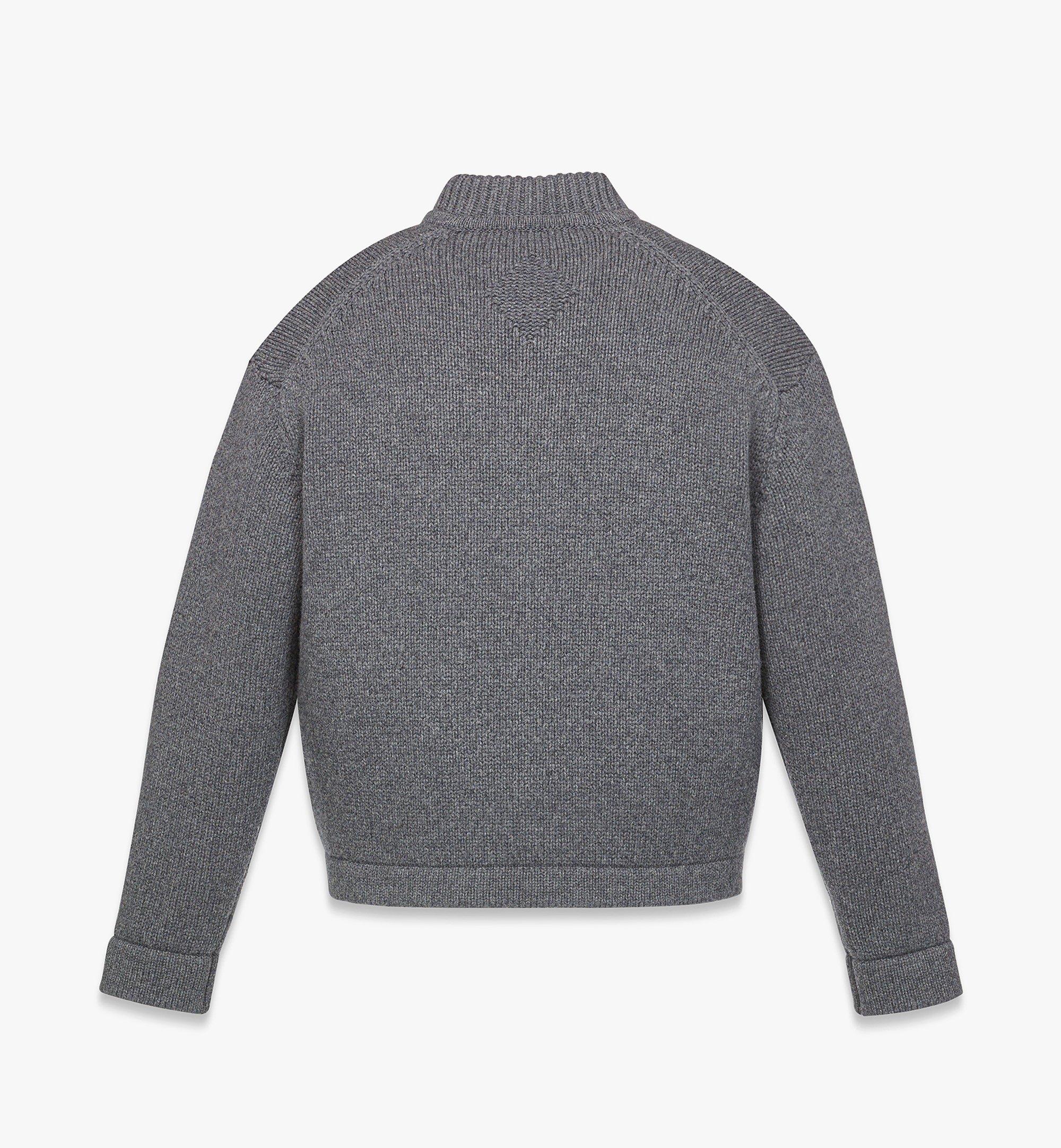 MCM Zip Cardigan in Wool and Recycled Cashmere Grey MHDEAMM01ED00S Alternate View 1