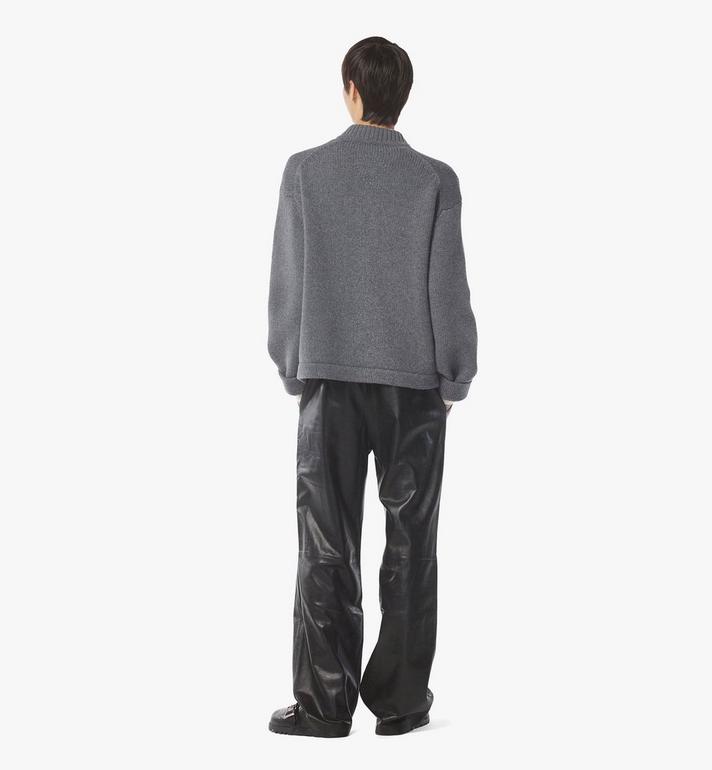 Small Zip Cardigan in Wool and Recycled Cashmere Grey | MCM ®US Small Zip Cardigan in Wool and Recycled Cashmere Grey | MCM ®US