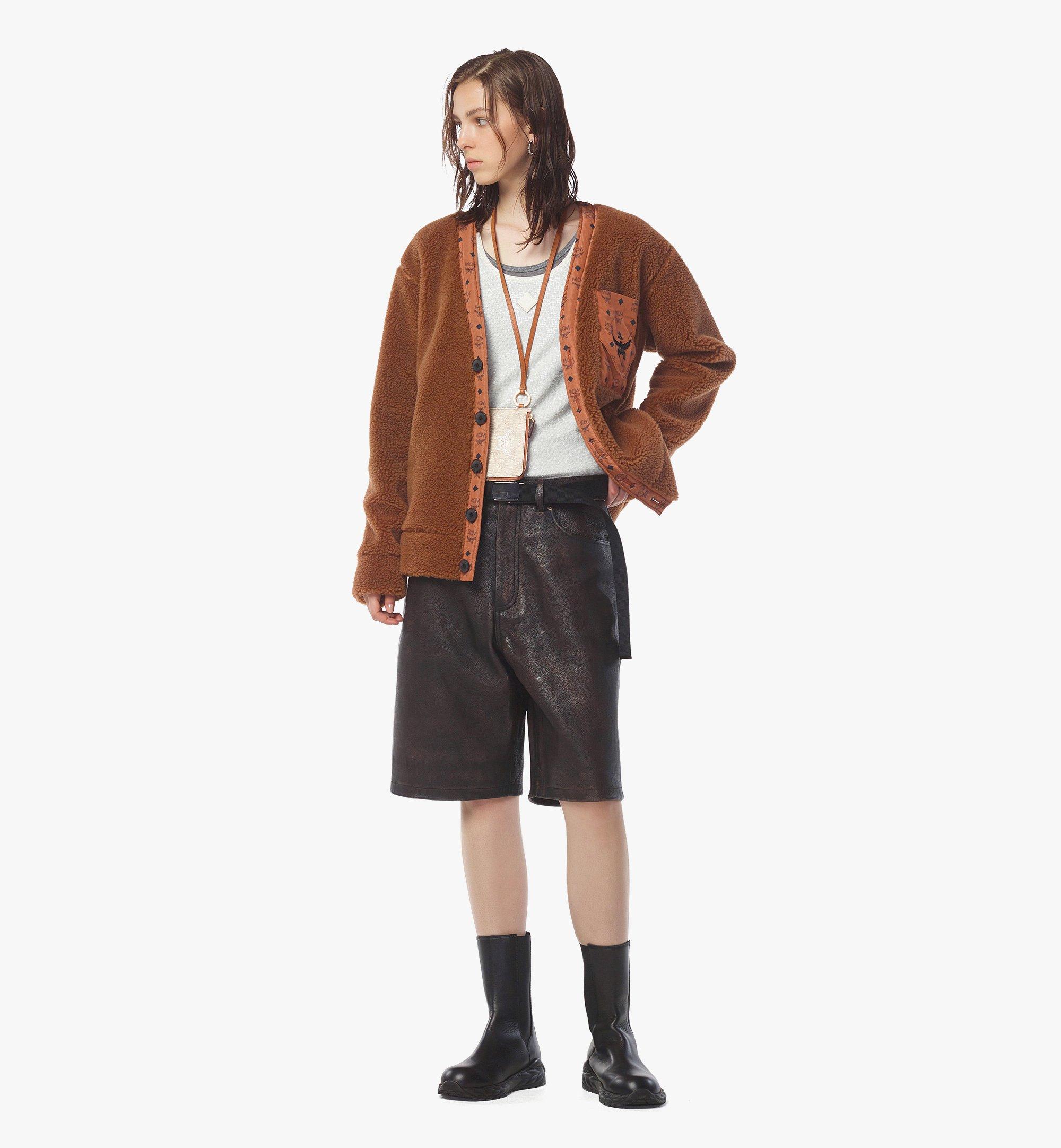 MCM Monogram Pocket Fleece Cardigan Cognac MHDEAMM03CO00M Alternate View 3