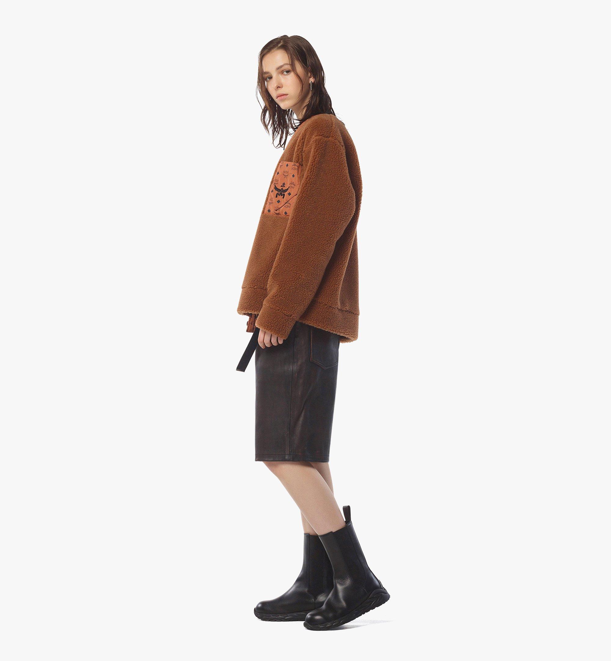MCM Monogram Pocket Fleece Cardigan Cognac MHDEAMM03CO00M Alternate View 4