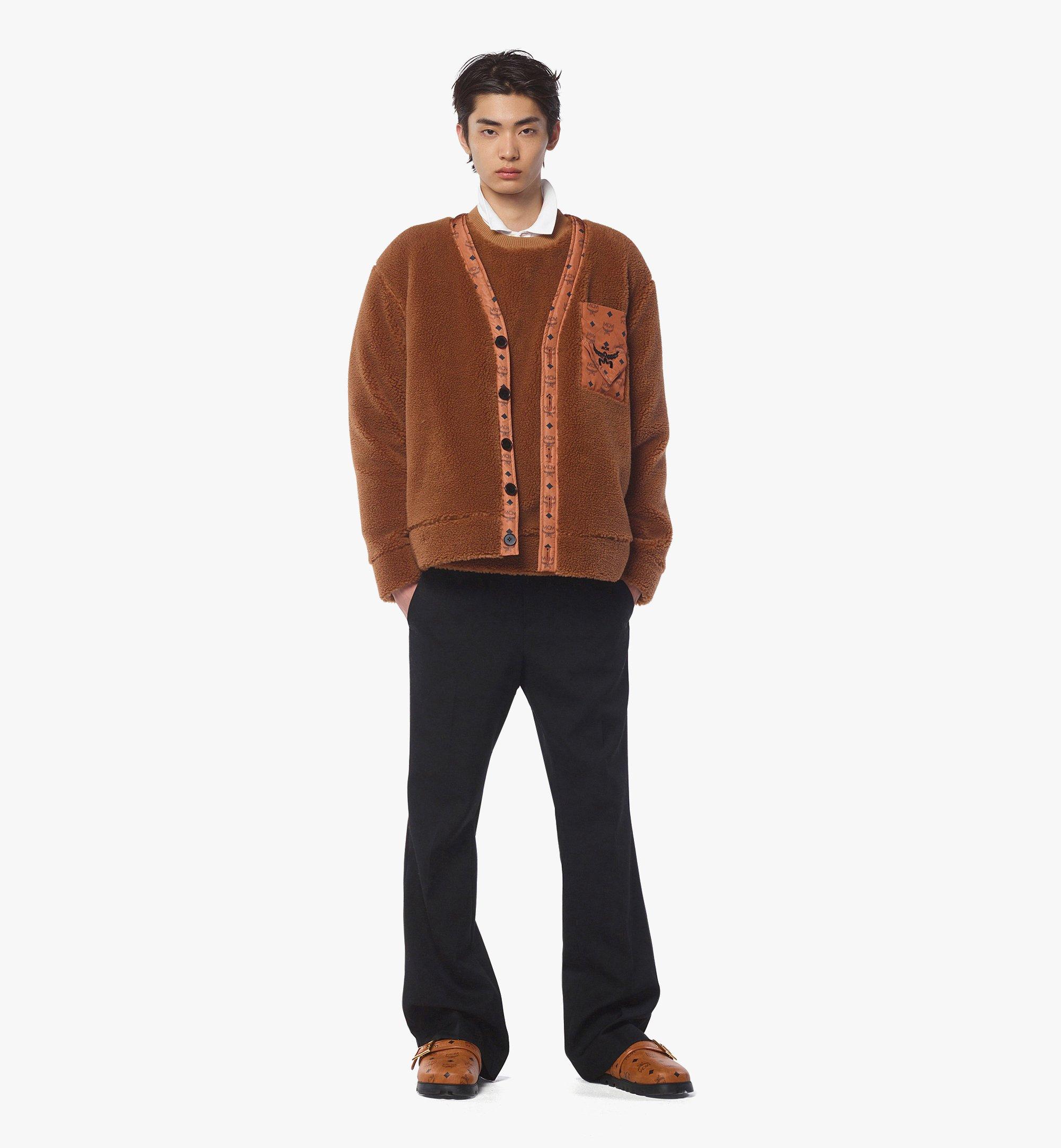 MCM Monogram Pocket Fleece Cardigan Cognac MHDEAMM03CO0XS Alternate View 2