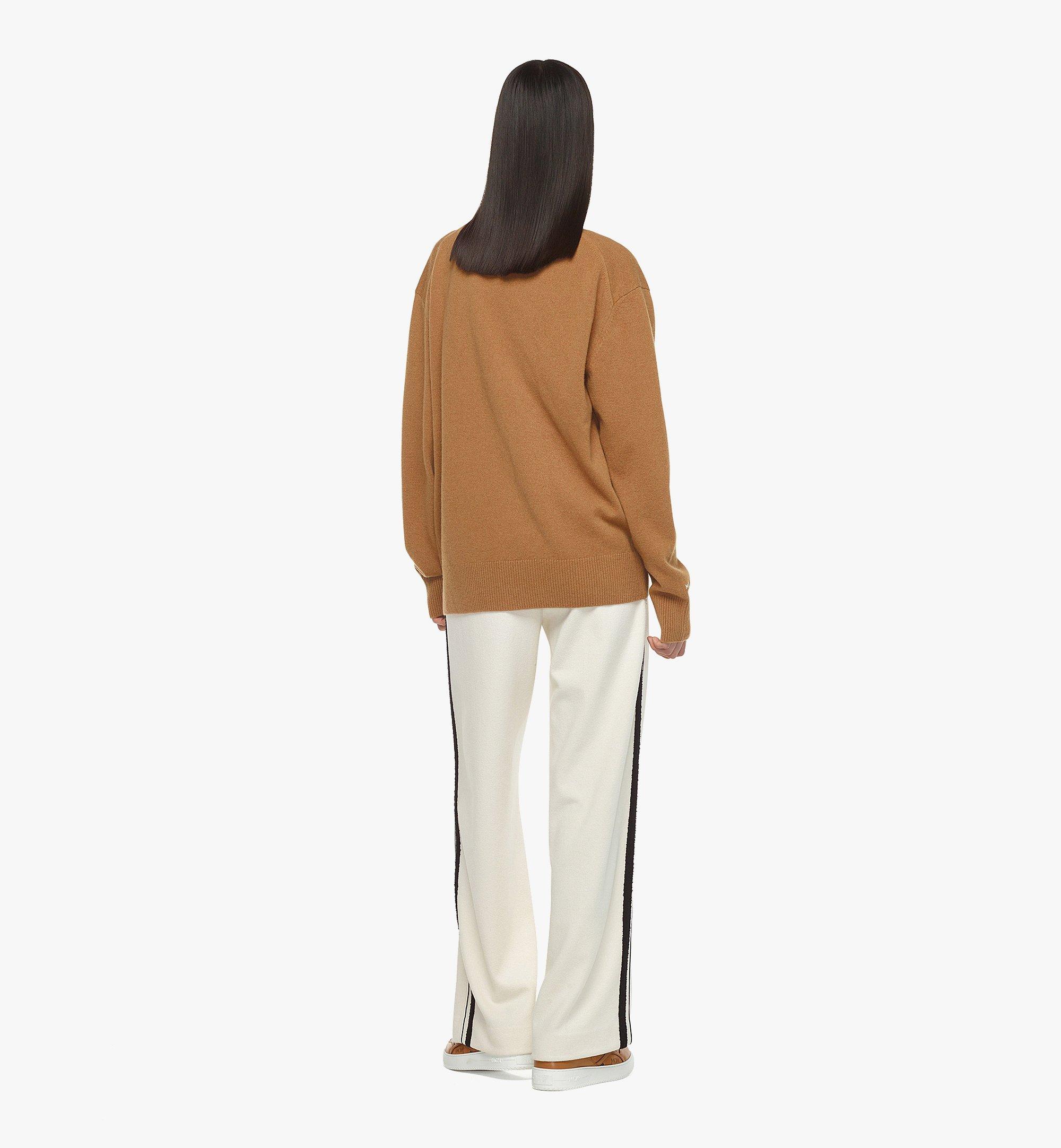 MCM Laurel Cardigan in Wool and Recycled Cashmere Cognac MHDESMM01CO00M Alternate View 6