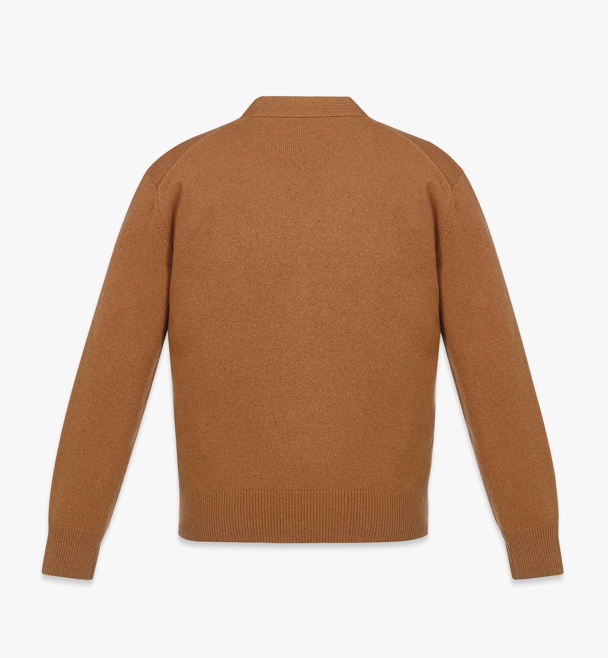 MCM Laurel Cardigan in Wool and Recycled Cashmere Cognac MHDESMM01CO0XL Alternate View 1