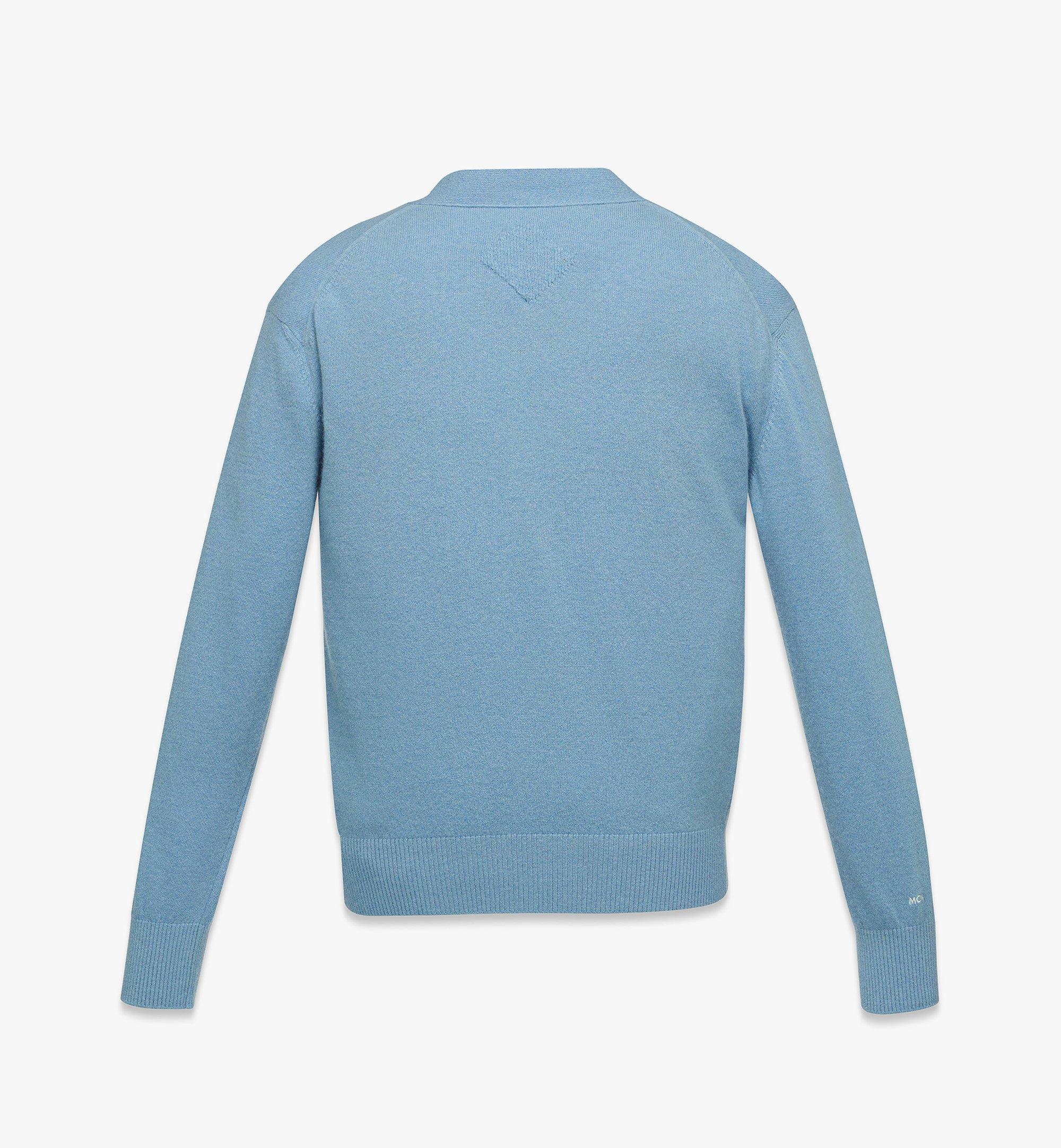 MCM Laurel Cardigan in Wool and Recycled Cashmere Blue MHDESMM01L800L Alternate View 1