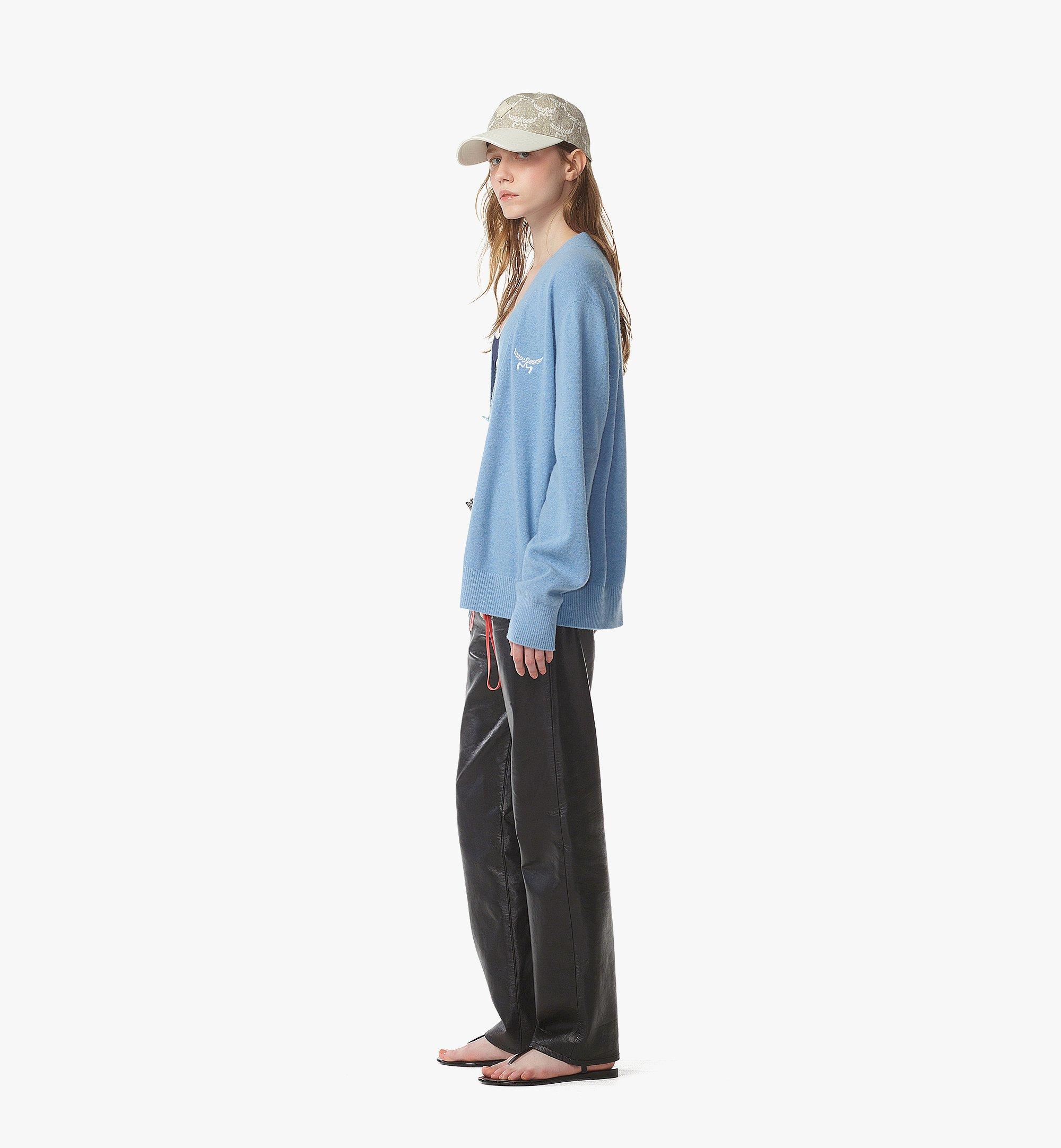MCM Cardigan à laurier en laine et cachemire recyclé Blue MHDESMM01L80XL Plus de photos 2