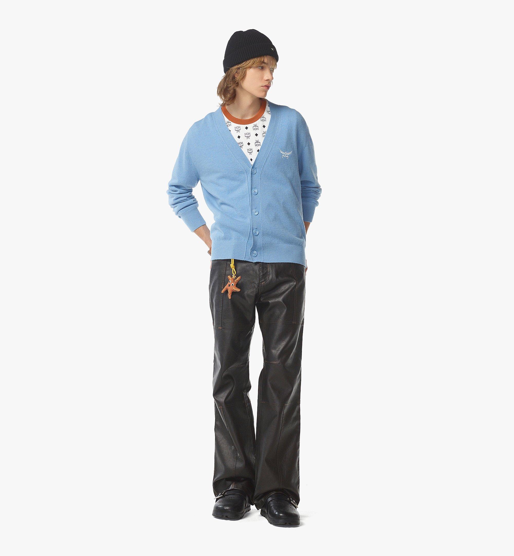 MCM Strickjacke aus Wolle und recyceltem Kaschmir in Laurel Blue MHDESMM01L80XS Noch mehr sehen 4