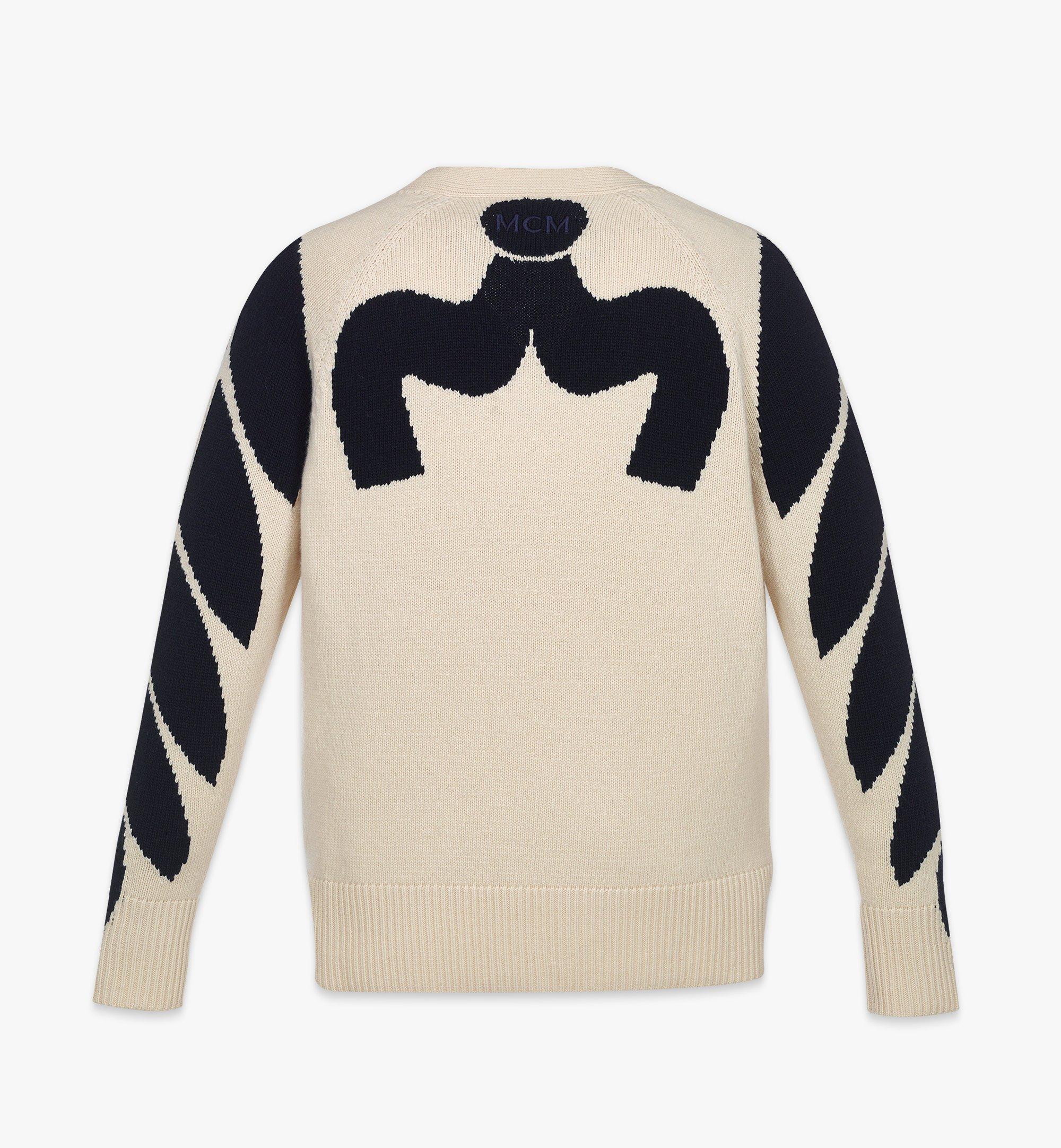 MCM Intarsia Laurel Cardigan Beige MHDESMM02WC00M Alternate View 1