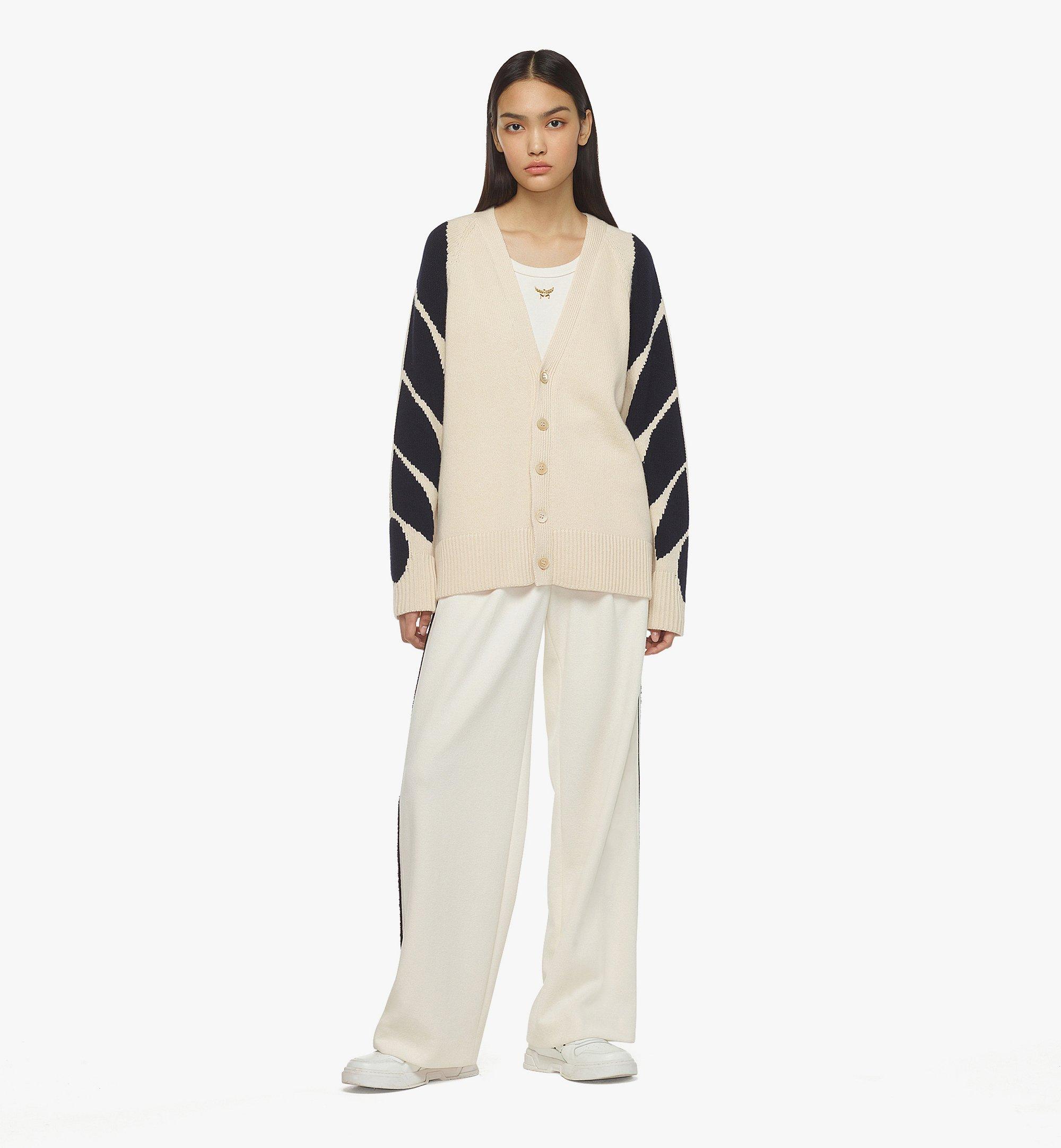 MCM Intarsia Laurel Cardigan Beige MHDESMM02WC00M Alternate View 2