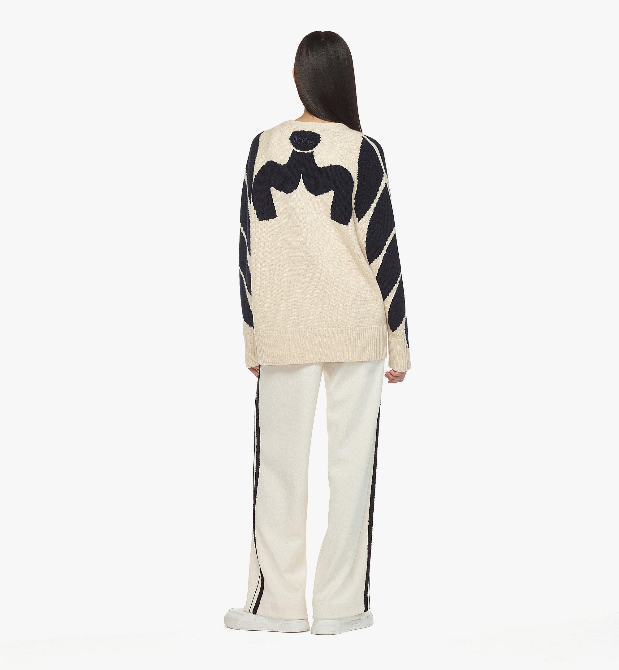 MCM Intarsia Laurel Cardigan Beige MHDESMM02WC00M Alternate View 3