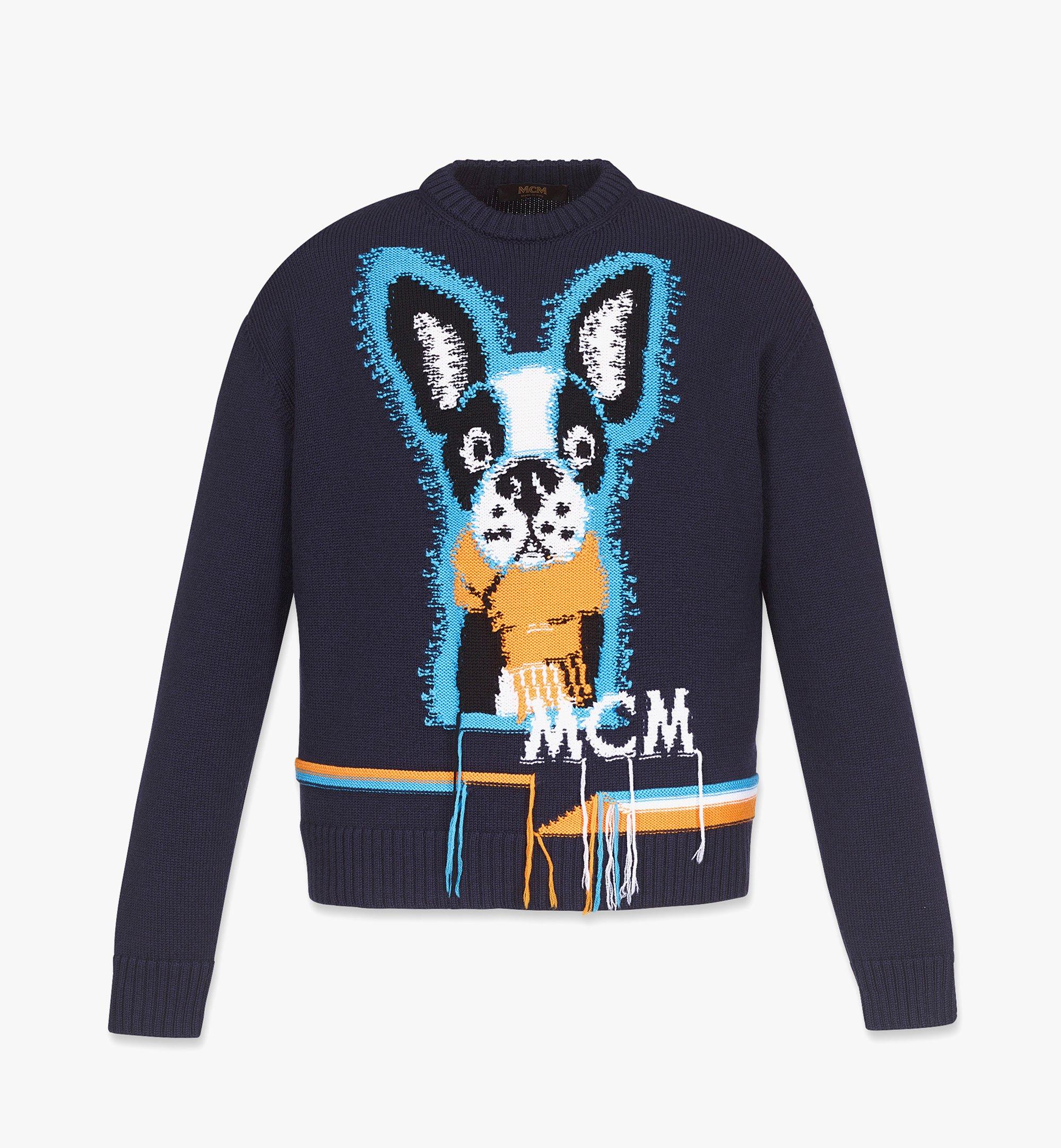 MCM 남성용 인타르시아 M Pup 울 스웨터 Blue MHECAMM02L300L 다른 각도 보기 1