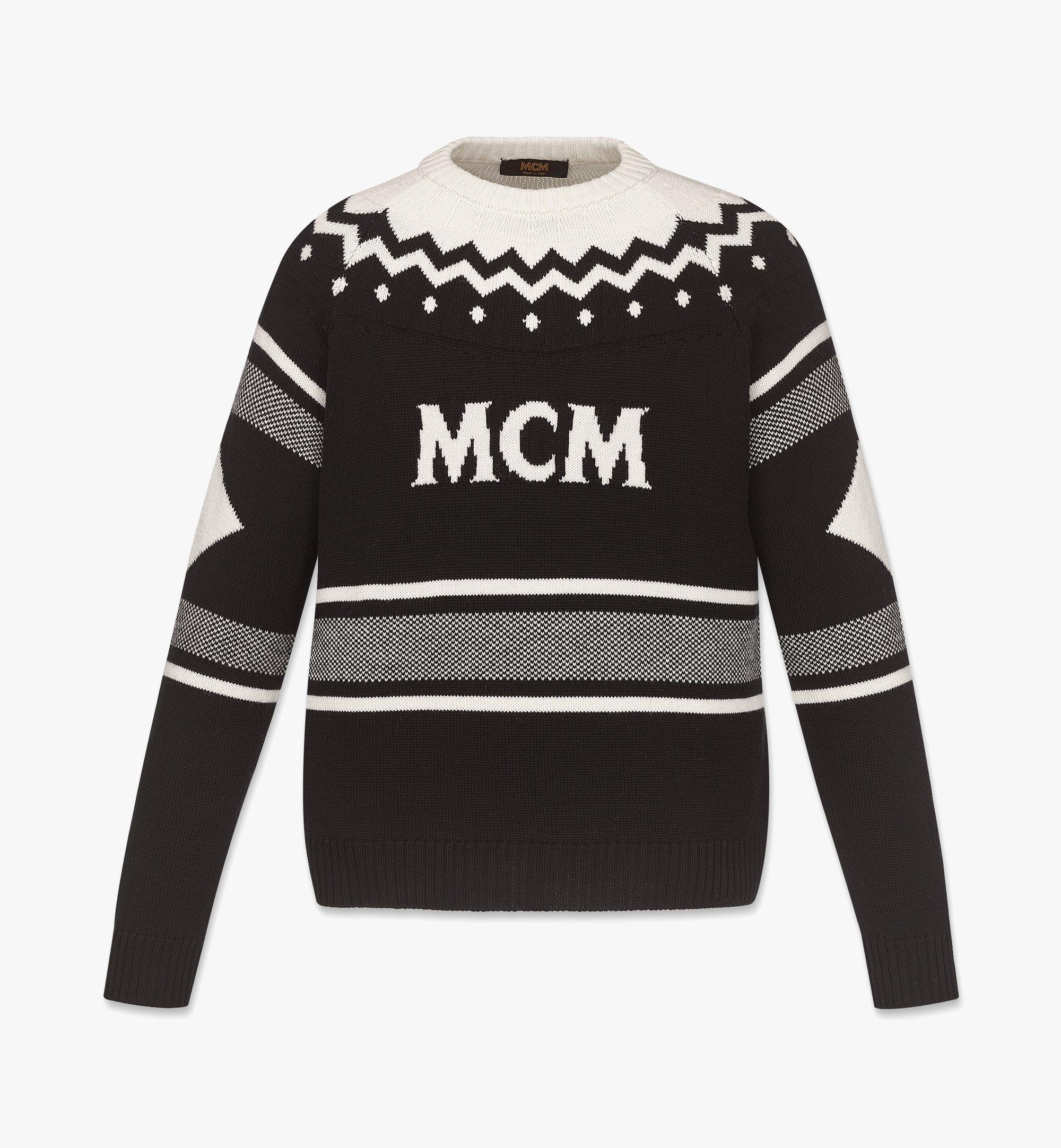MCM Men’s Logo Sweater in Après Ski Wool Black MHECAMM03BK00L Alternate View 1