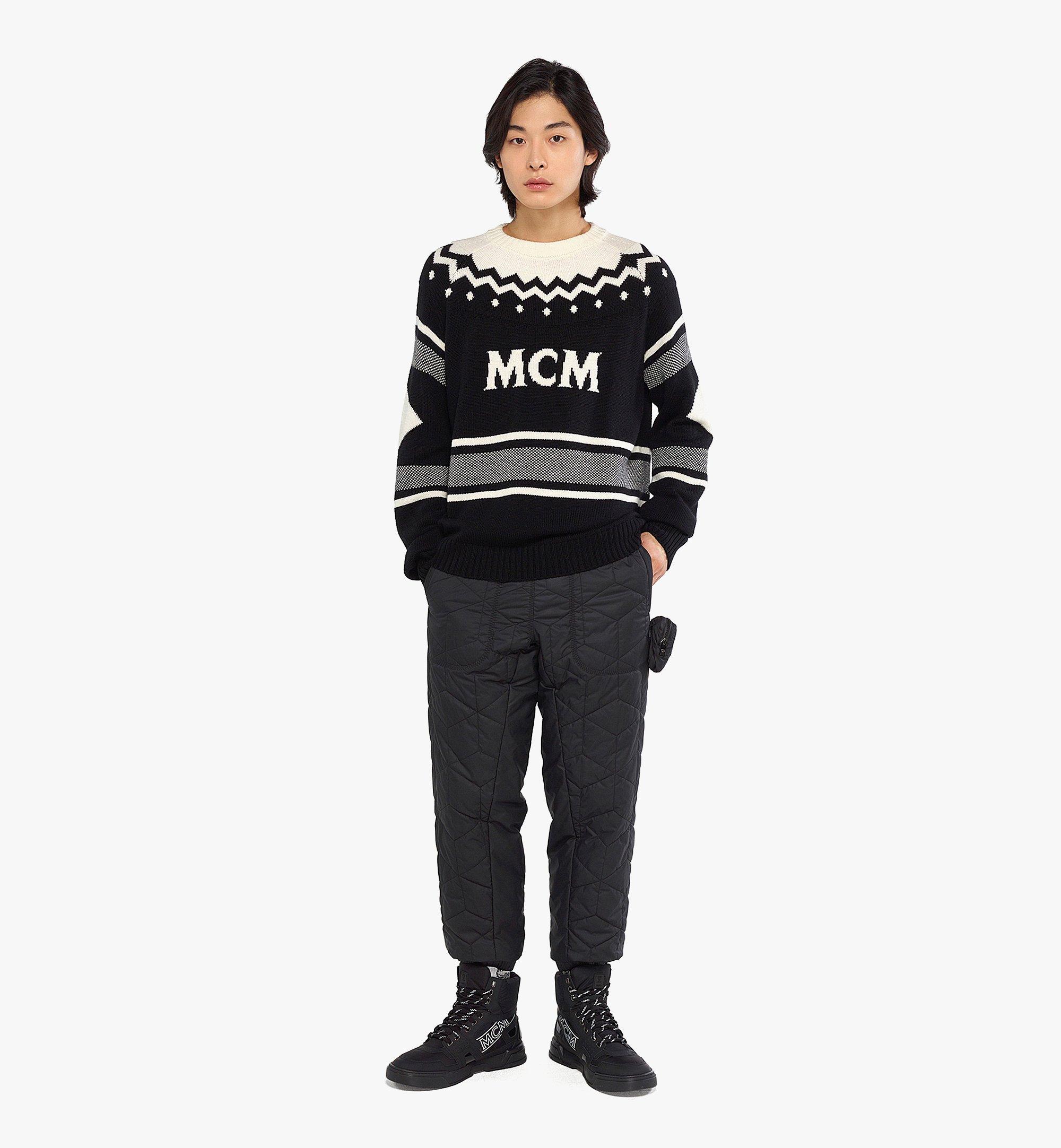 MCM Men’s Logo Sweater in Après Ski Wool Black MHECAMM03BK00L Alternate View 2