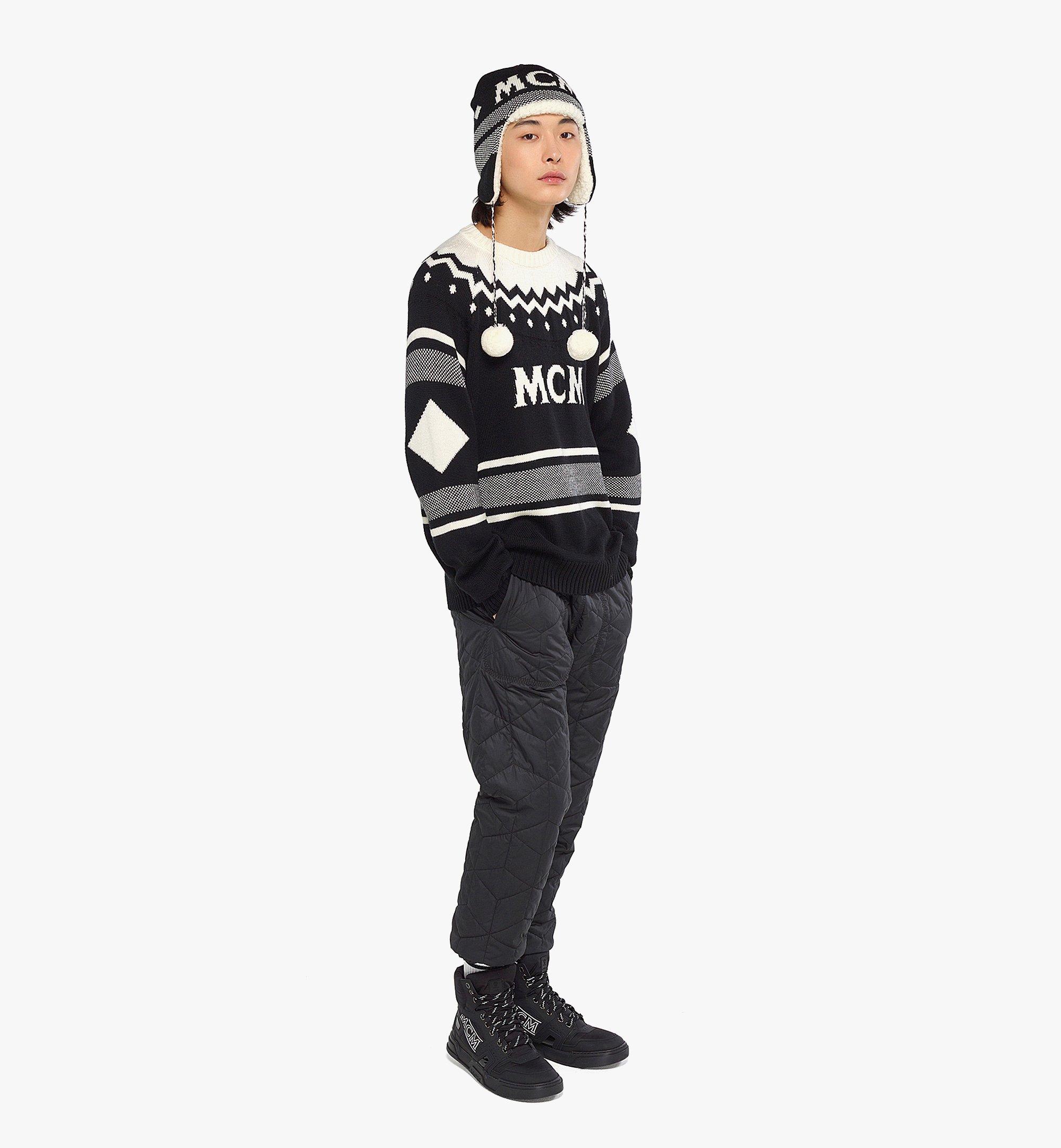 MCM Men’s Logo Sweater in Après Ski Wool Black MHECAMM03BK00L Alternate View 3