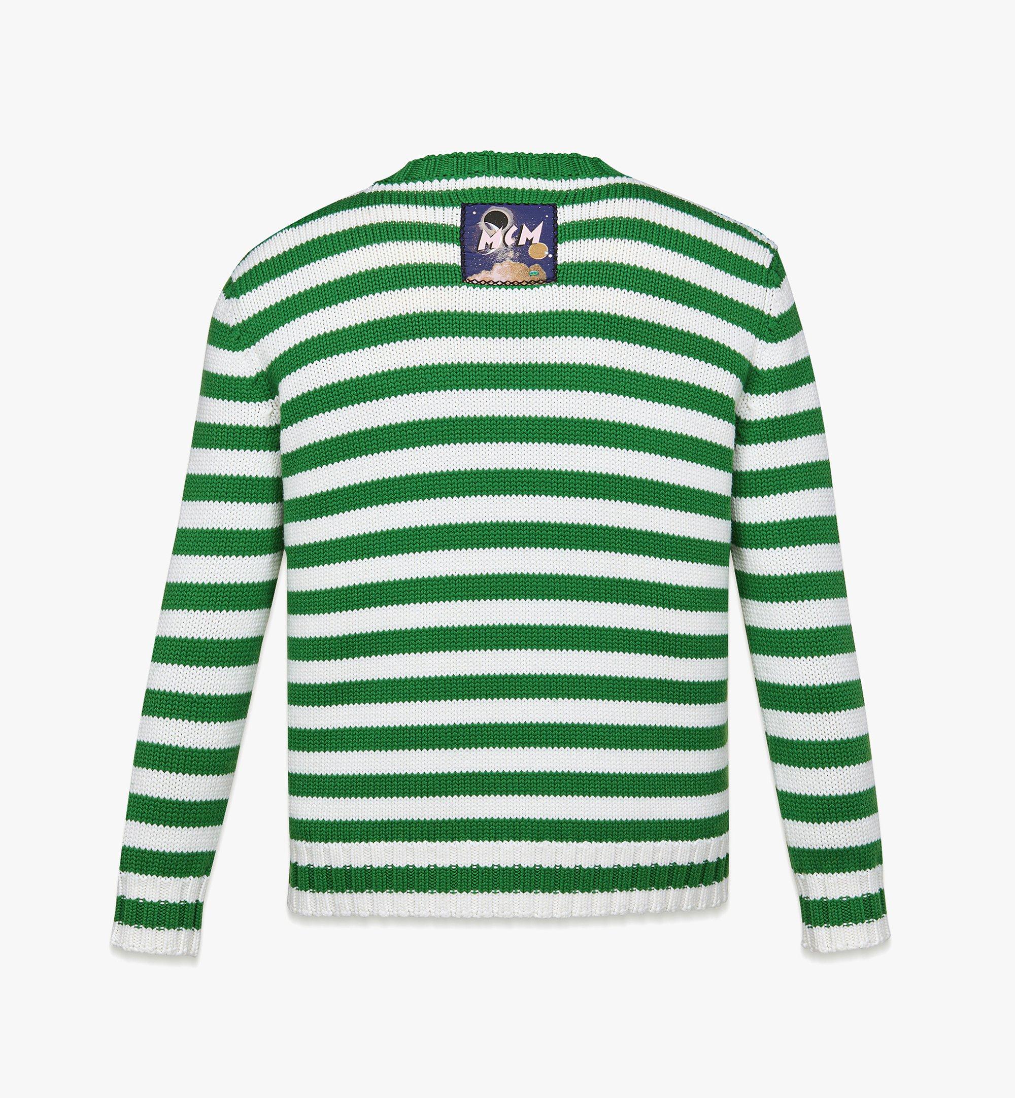MCM Striped Sweater in Merino Wool Green MHEDAMM01KD2XL ほかの角度から見る 1