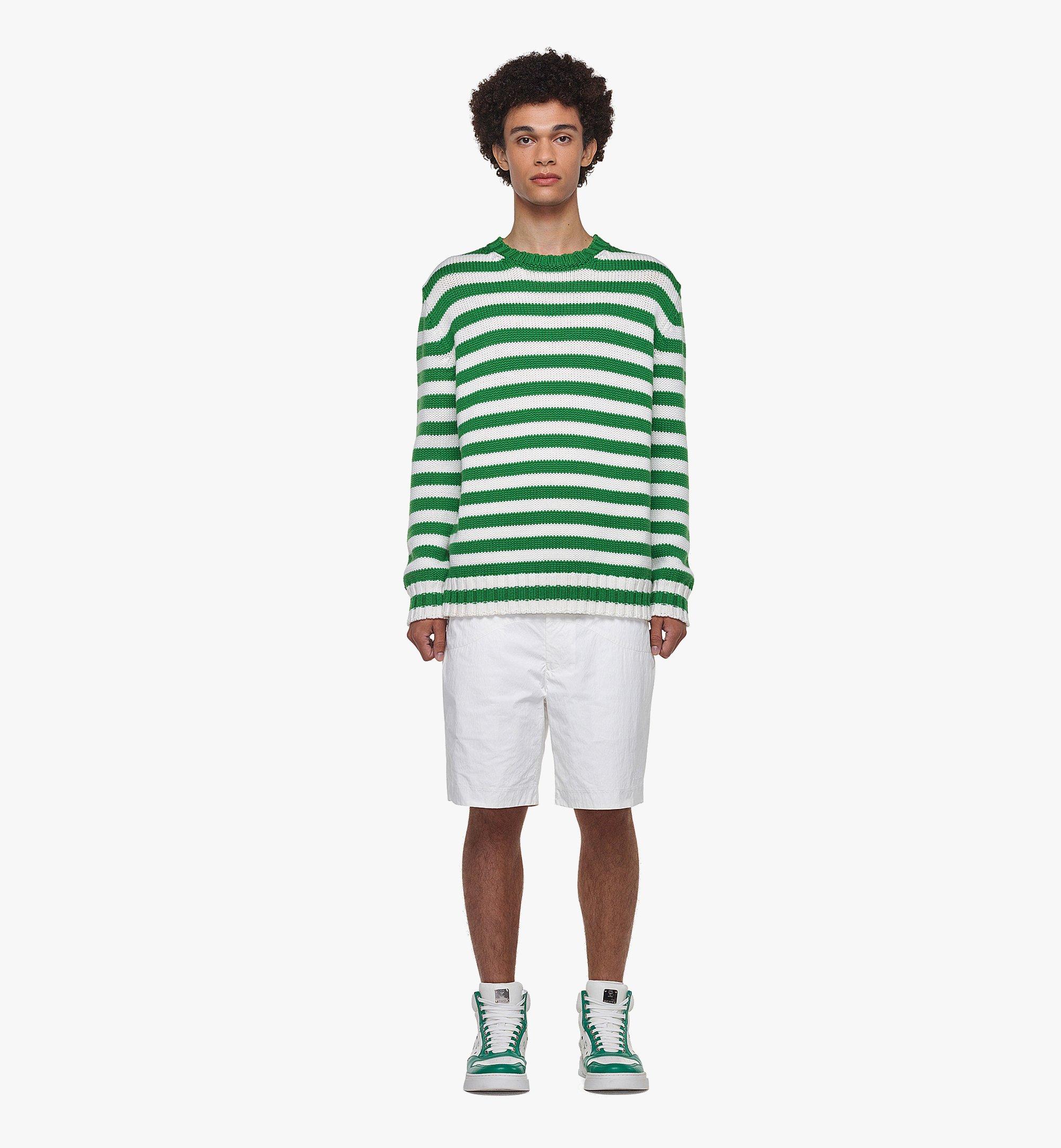 MCM Striped Sweater in Merino Wool Green MHEDAMM01KD2XL ほかの角度から見る 2