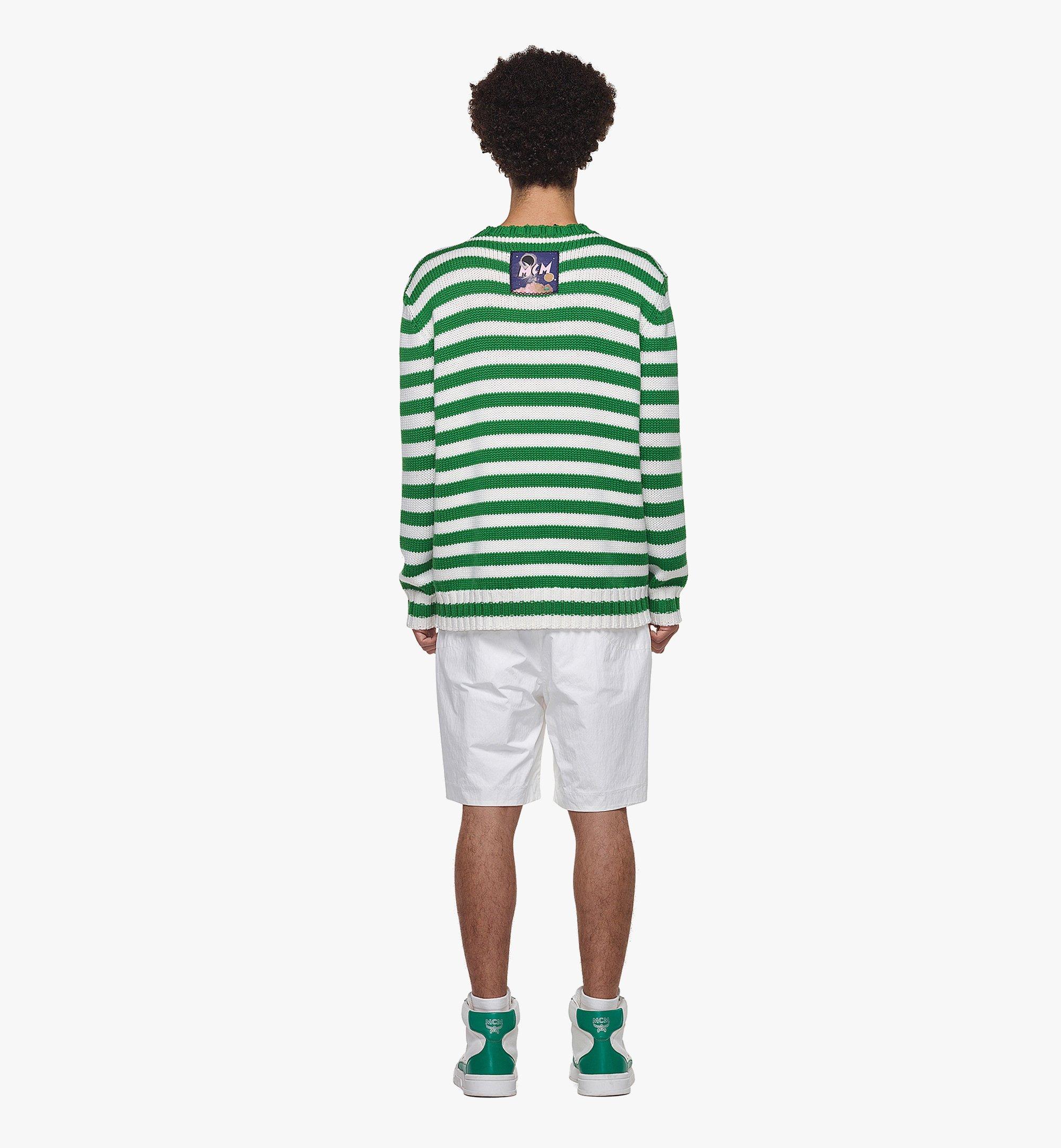 MCM Striped Sweater in Merino Wool Green MHEDAMM01KD2XL ほかの角度から見る 3