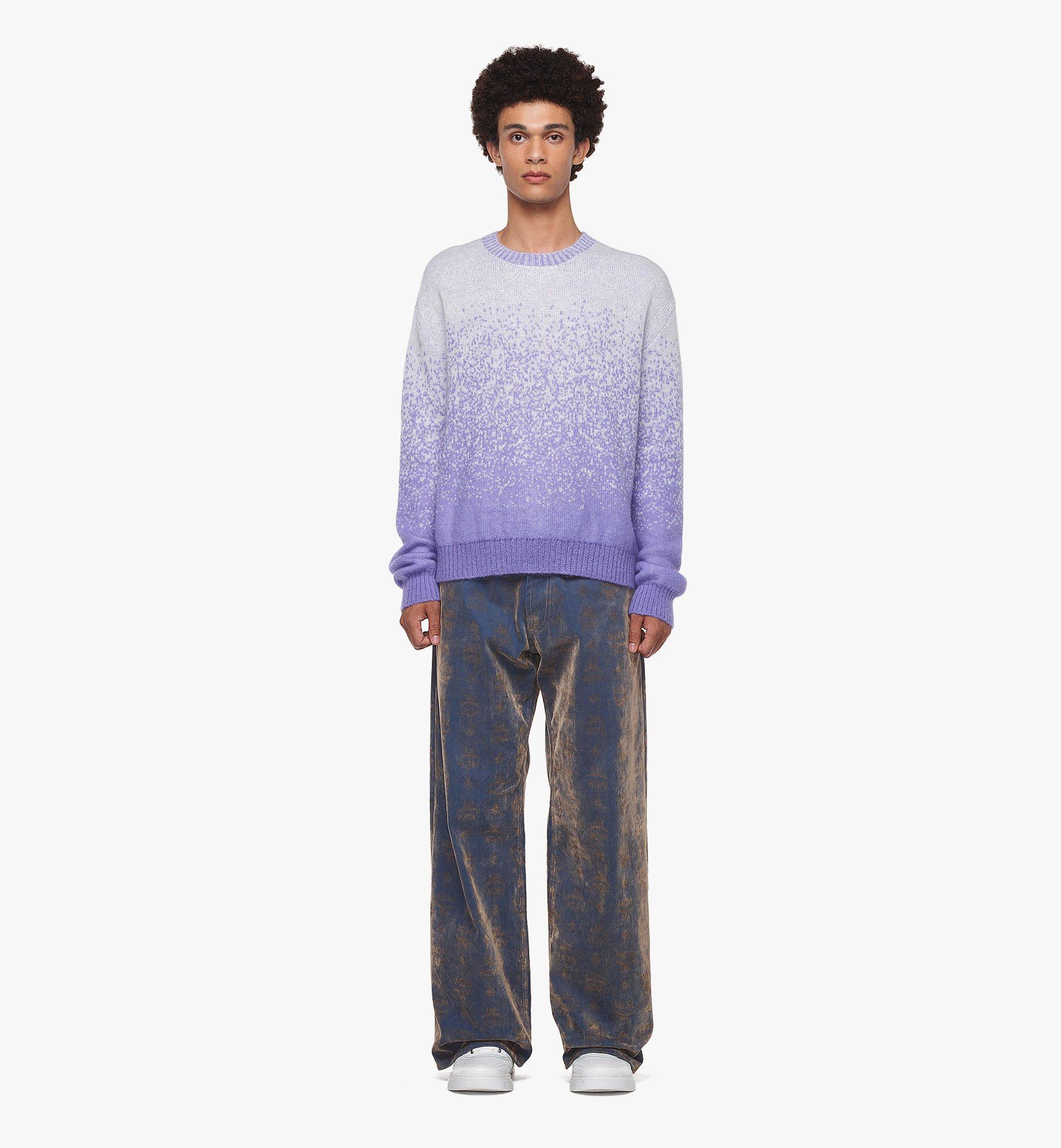 MCM Jacquard Sweater in Gradation Mohair Purple MHEDAMM02U400S ほかの角度から見る 2