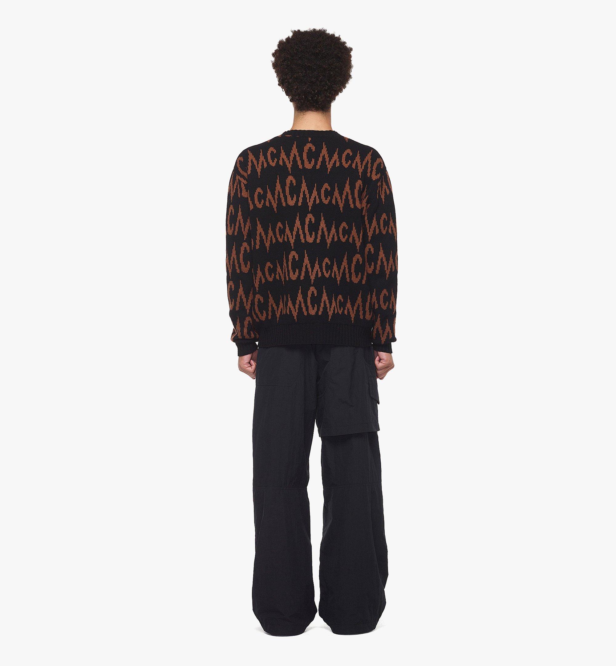 MCM モノグラム ジャカード セーター - リサイクルカシミア Black MHEDAMM03BK00S ほかの角度から見る 3
