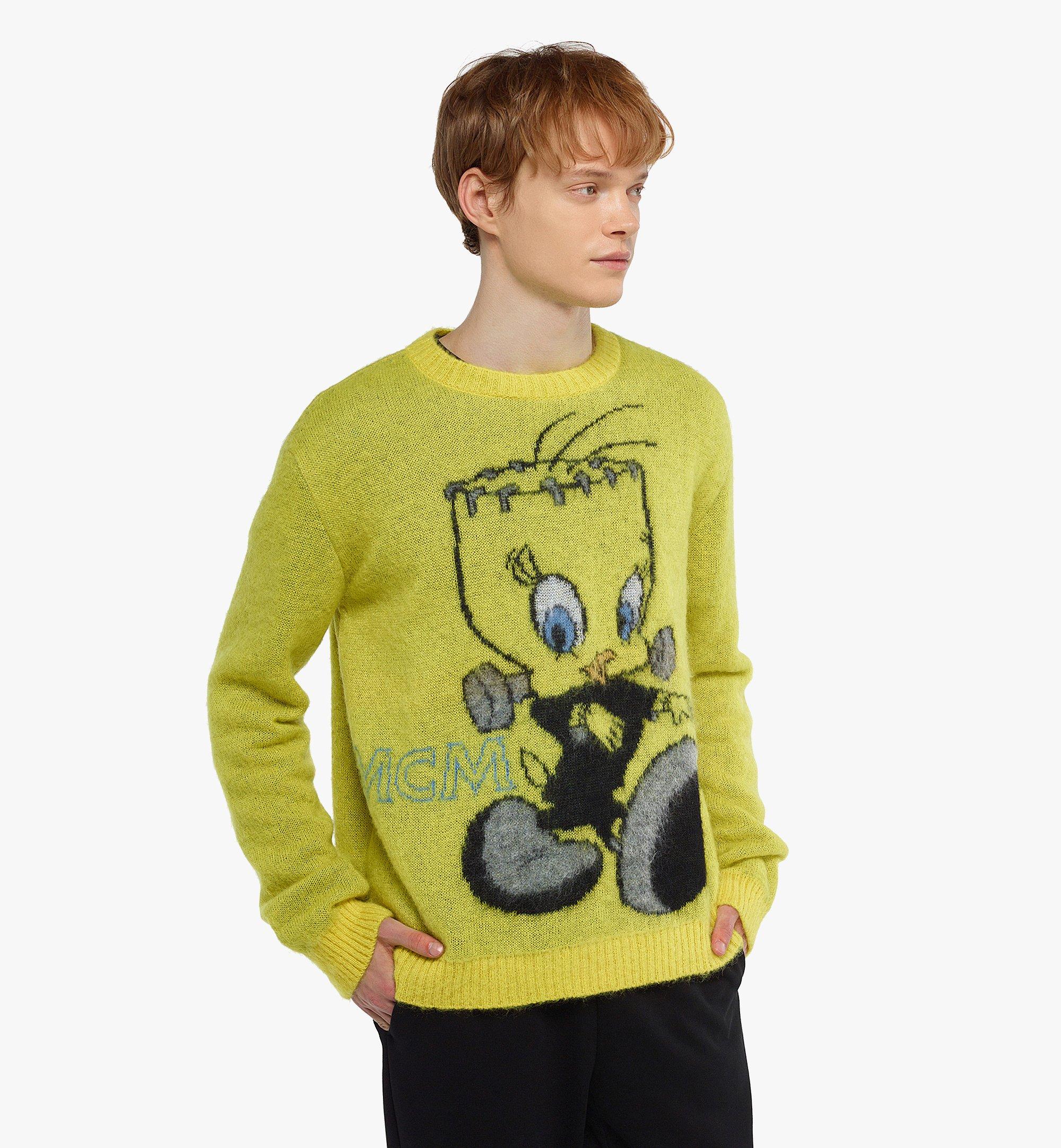 MCM Men’s Looney Tunes x MCM  Mohair Jacquard Sweater Yellow MHEDSMM05YW2XL Alternate View 2