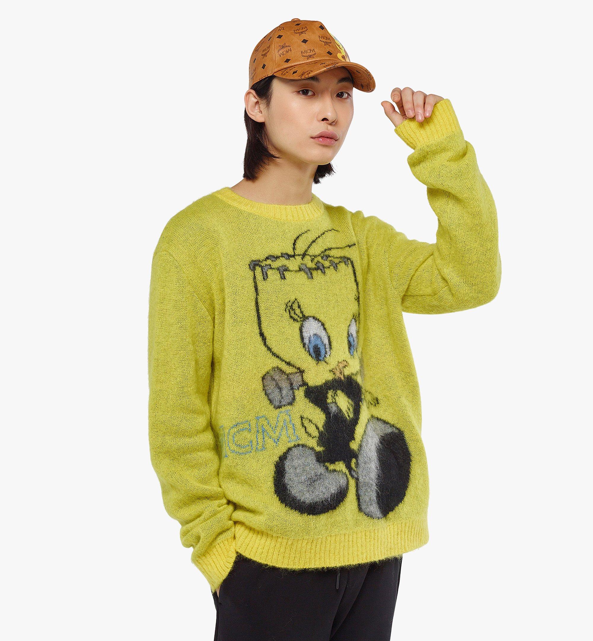 MCM Men’s Looney Tunes x MCM  Mohair Jacquard Sweater Yellow MHEDSMM05YW2XL Alternate View 3