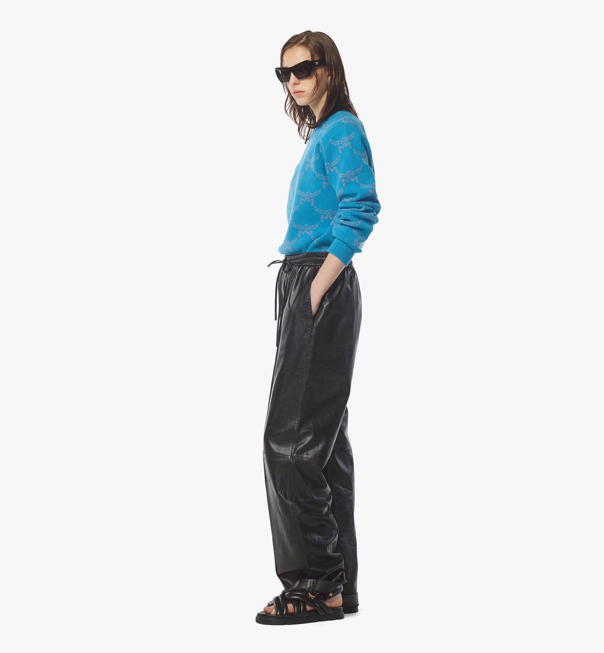 MCM Lauretos Sweater in Wool and Recycled Cashmere Blue MHEEAMM02E400L Alternate View 2