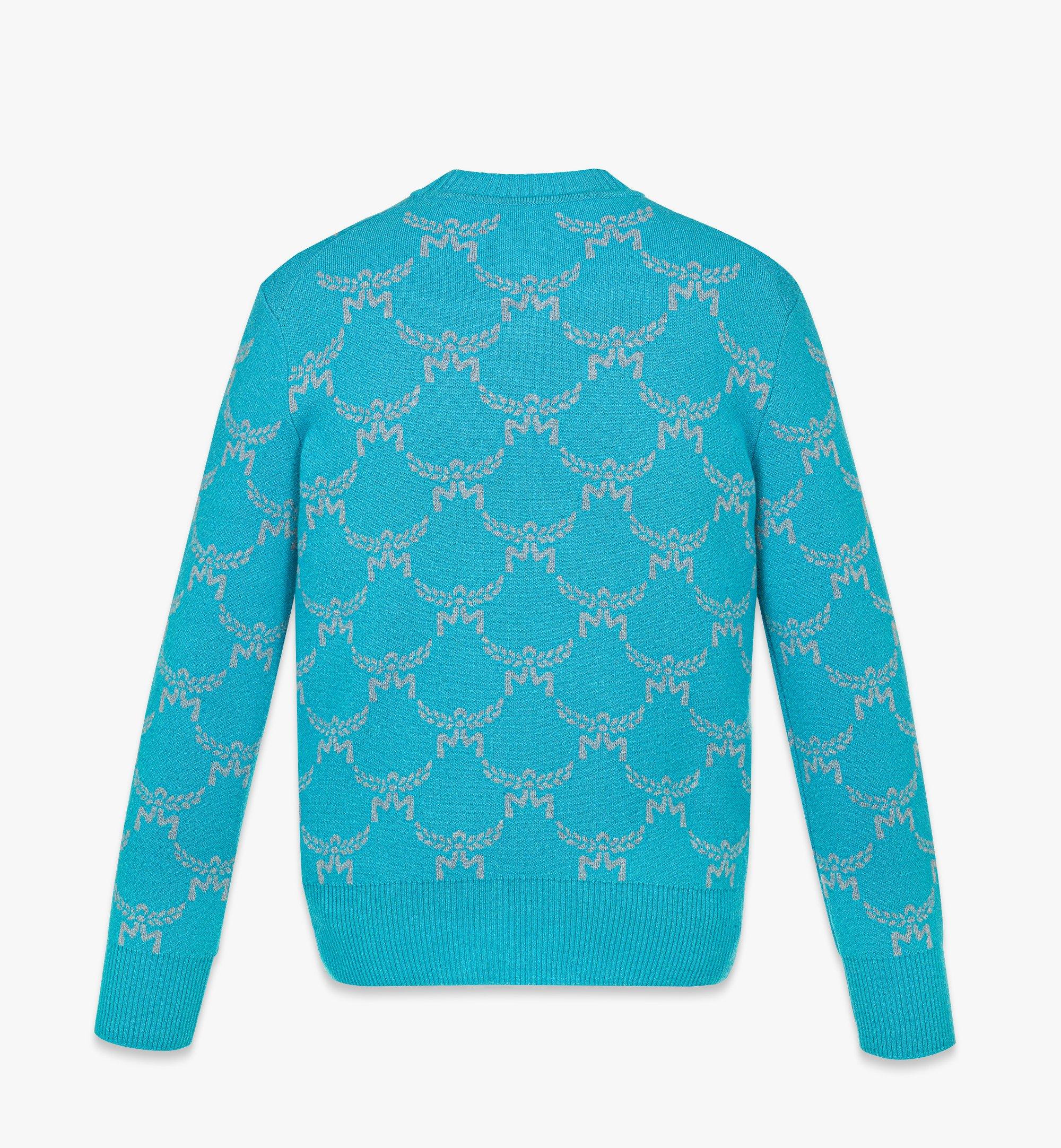 MCM Lauretos Sweater in Wool and Recycled Cashmere Blue MHEEAMM02E400S Alternate View 1