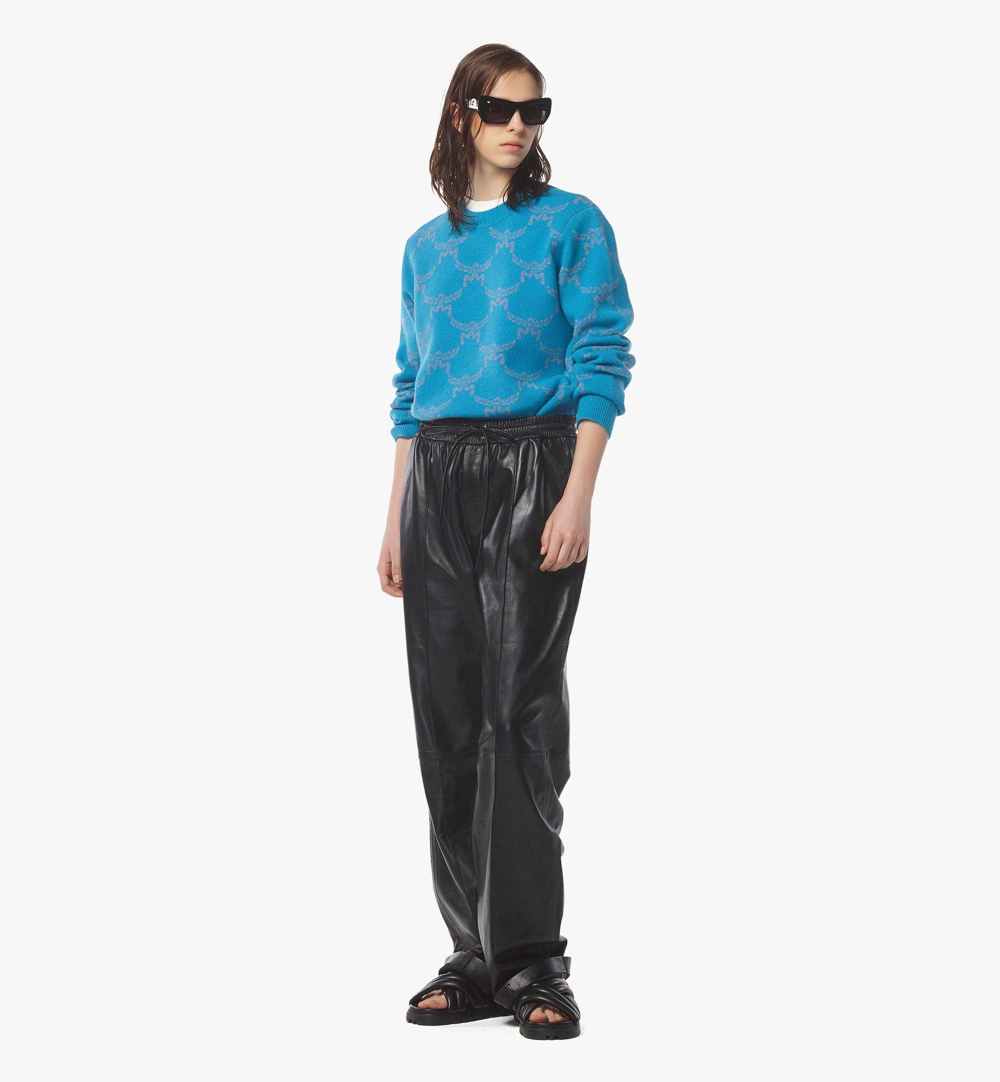 MCM Lauretos Sweater in Wool and Recycled Cashmere Blue MHEEAMM02E400S Alternate View 2