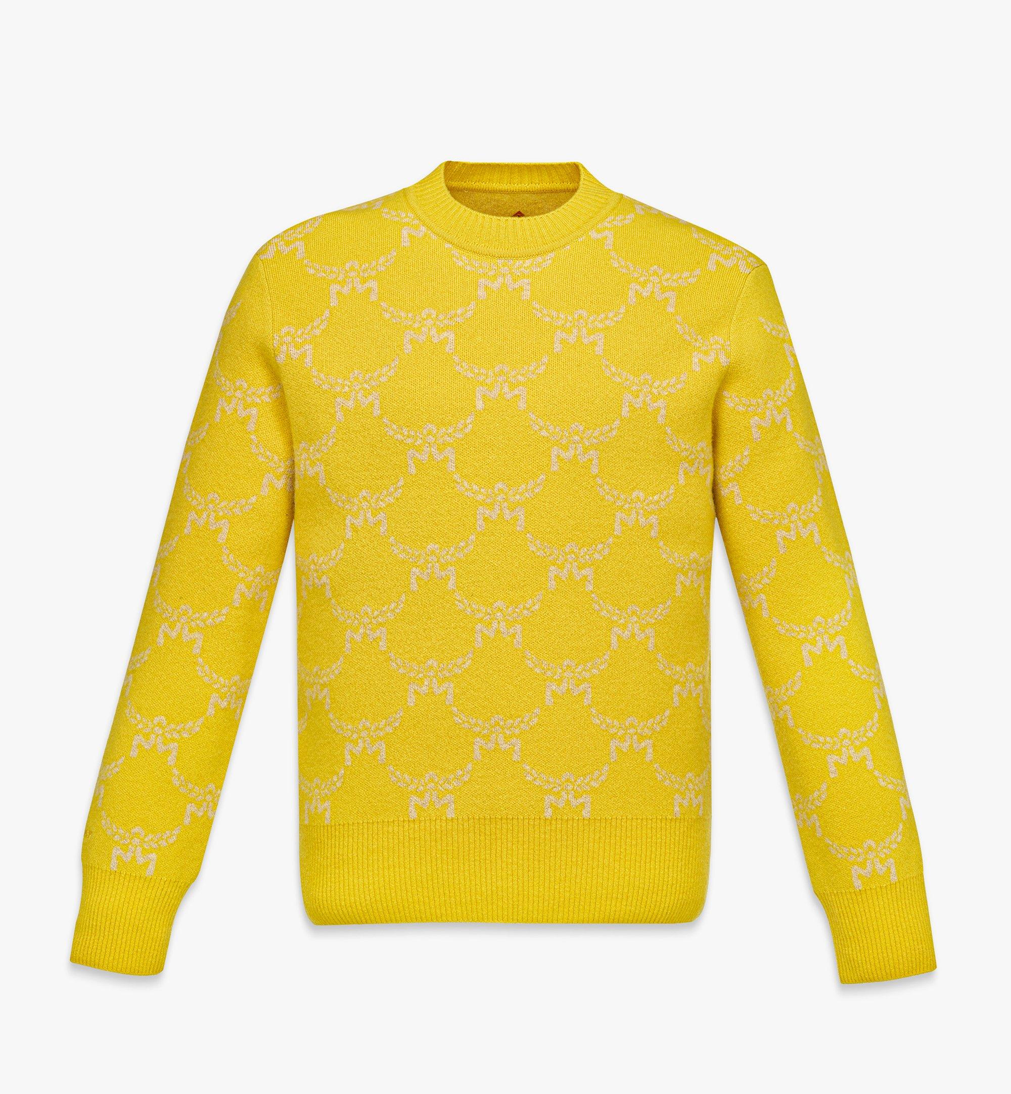 Medium Lauretos Sweater in Wool and Recycled Cashmere Yellow MCM US