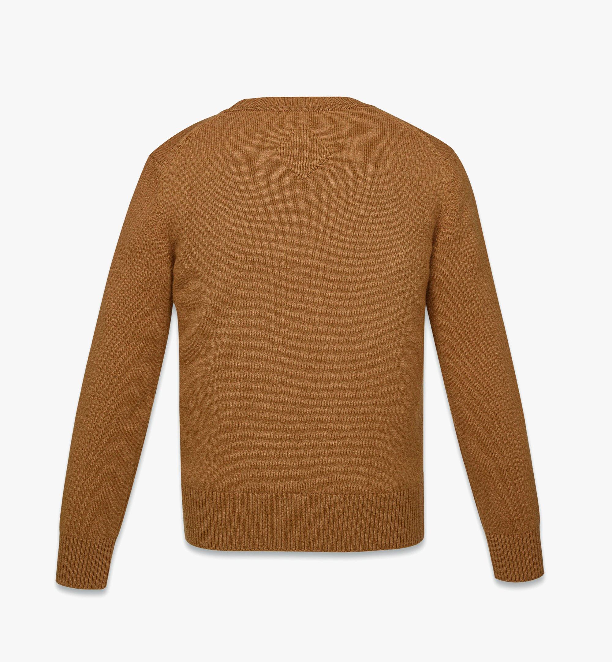 MCM Laurel Sweater in Wool and Recycled Cashmere Cognac MHEESMM01CO00M Alternate View 1