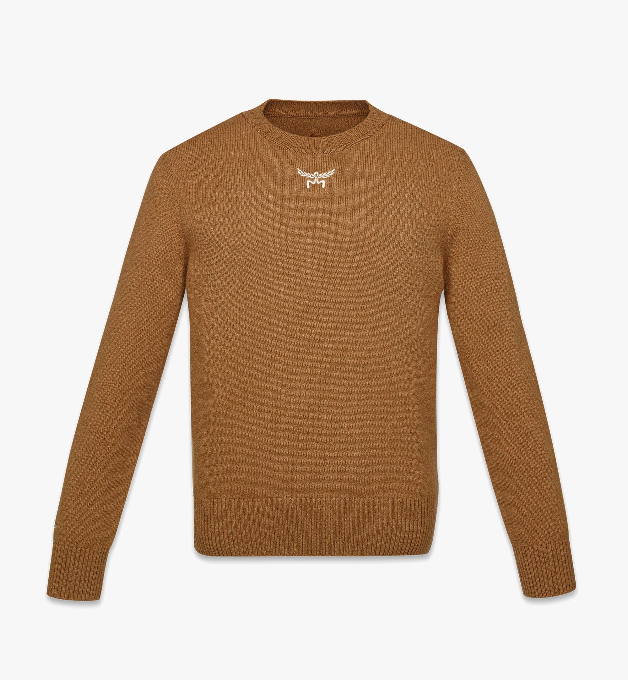 MCM Laurel Sweater in Wool and Recycled Cashmere Cognac MHEESMM01CO0XS Alternate View 1