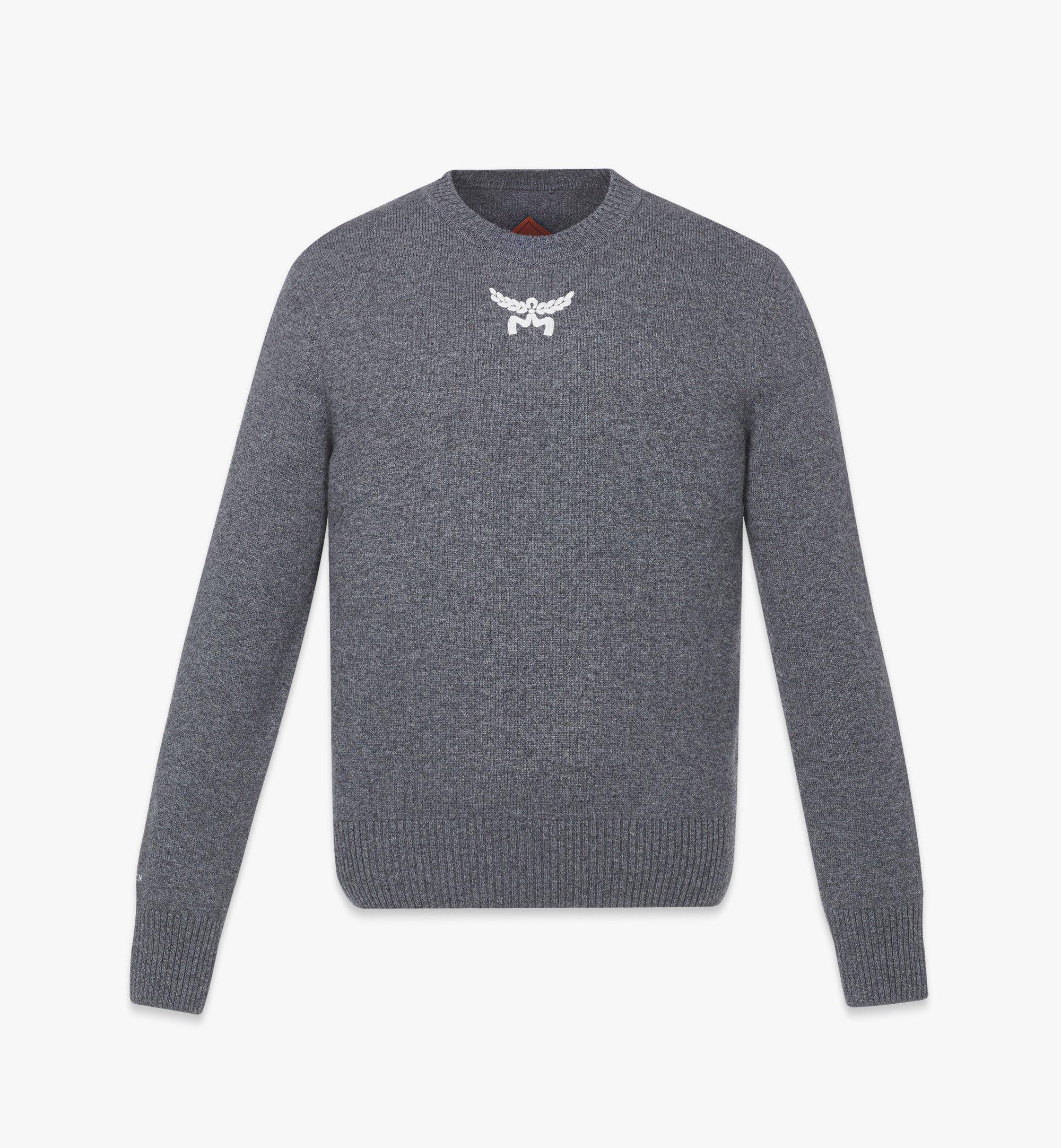 MCM Laurel Sweater in Wool and Recycled Cashmere Grey MHEESMM01ED00M Alternate View 1