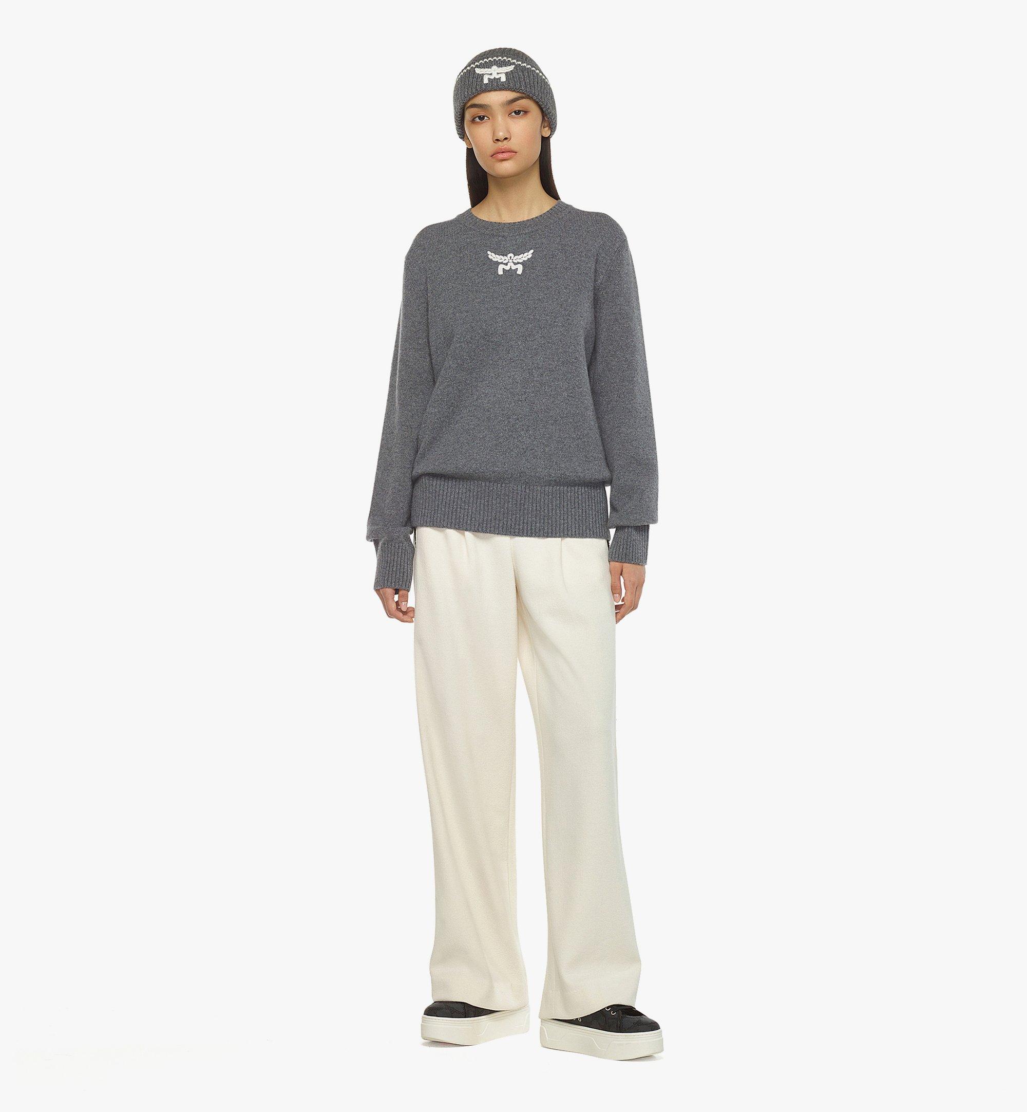 MCM Laurel Sweater in Wool and Recycled Cashmere Grey MHEESMM01ED0XS Alternate View 2