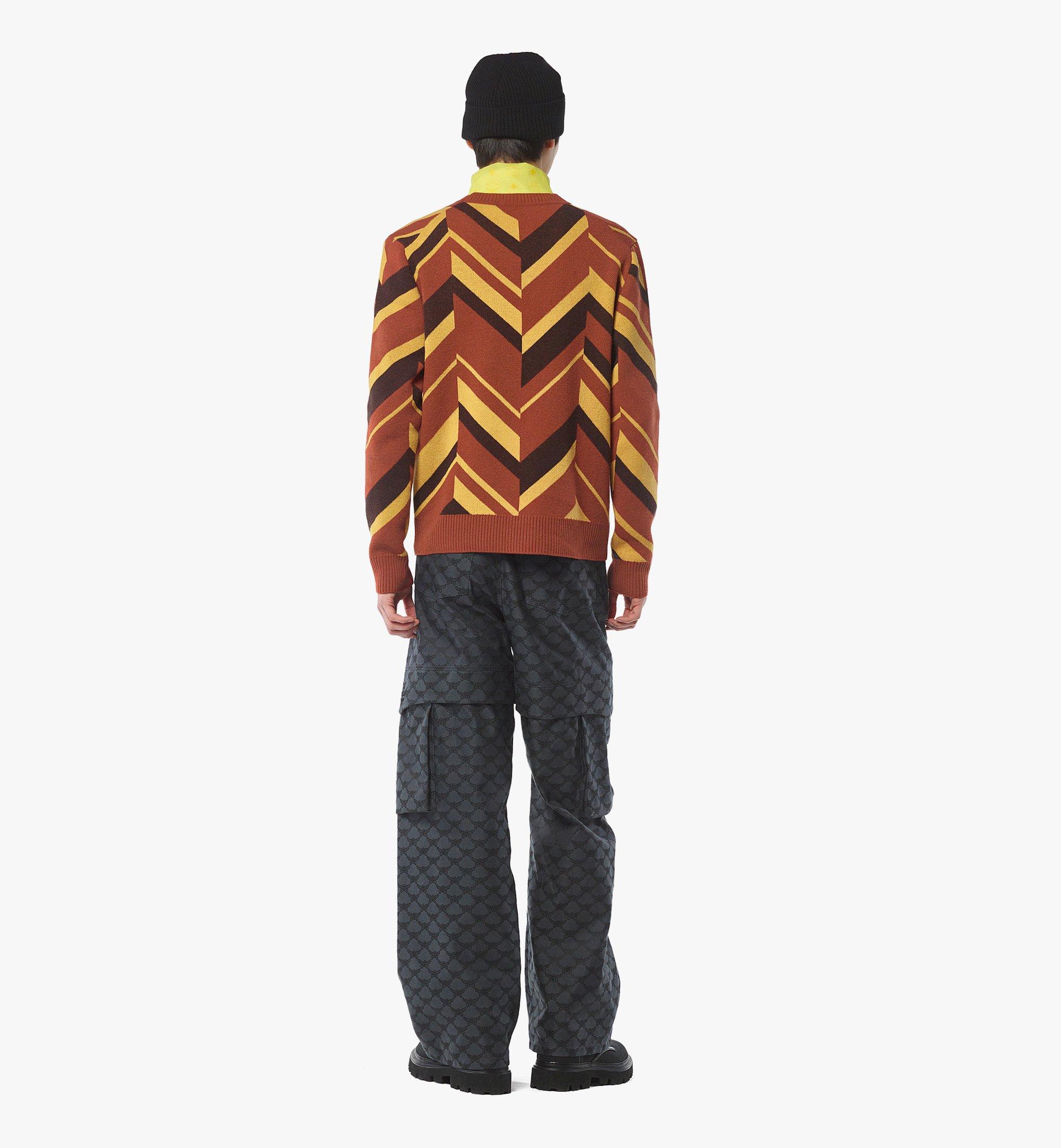 MCM Pullover aus Woll-Kaschmir-Jacquard mit Mega-Fischgrätmuster Gold MHEFAMM01Y000M Noch mehr sehen 3