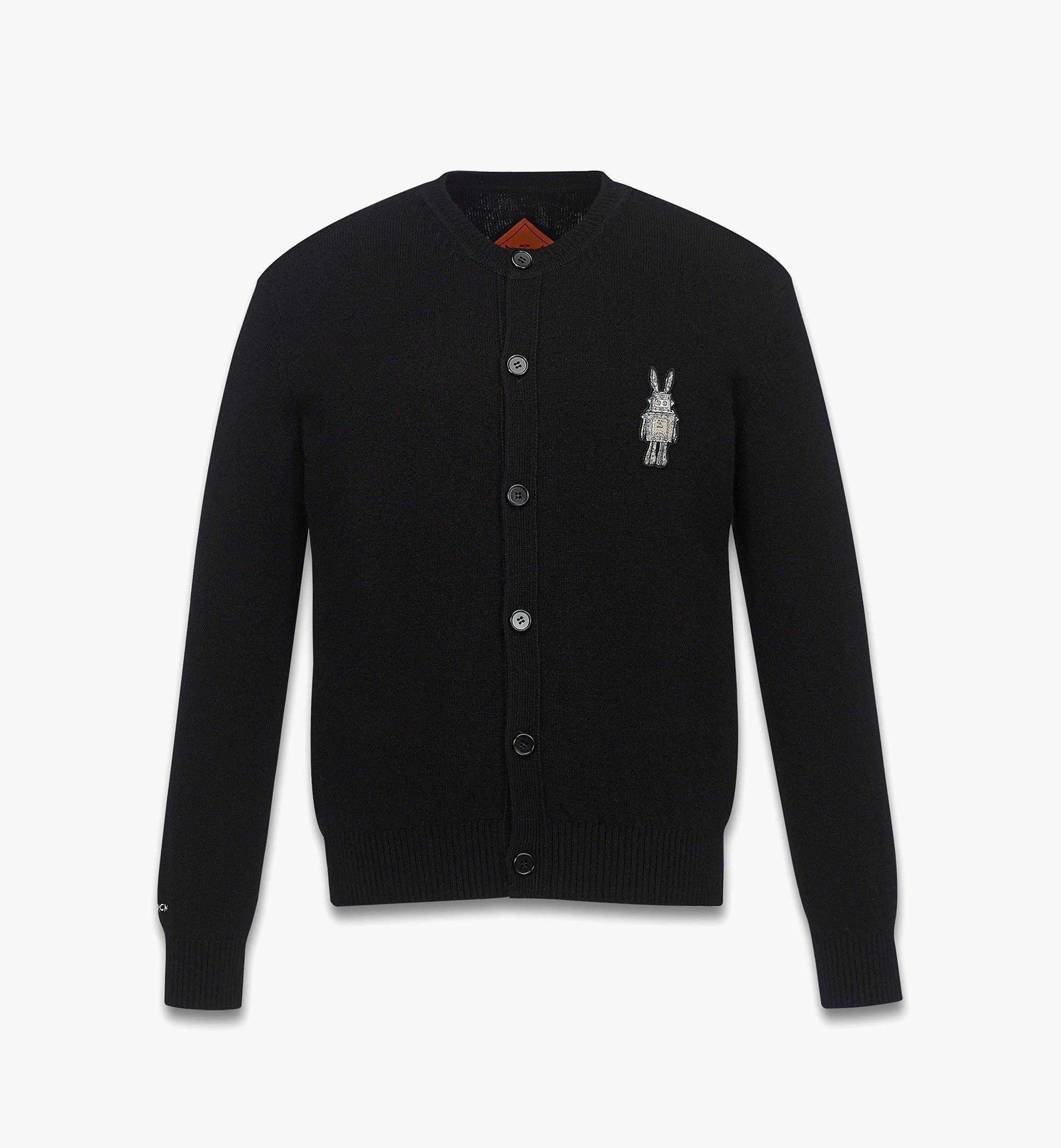 MCM Rabot Patch Wool Knit Cardigan Black MHEGSMM01BK0XL Alternate View 1