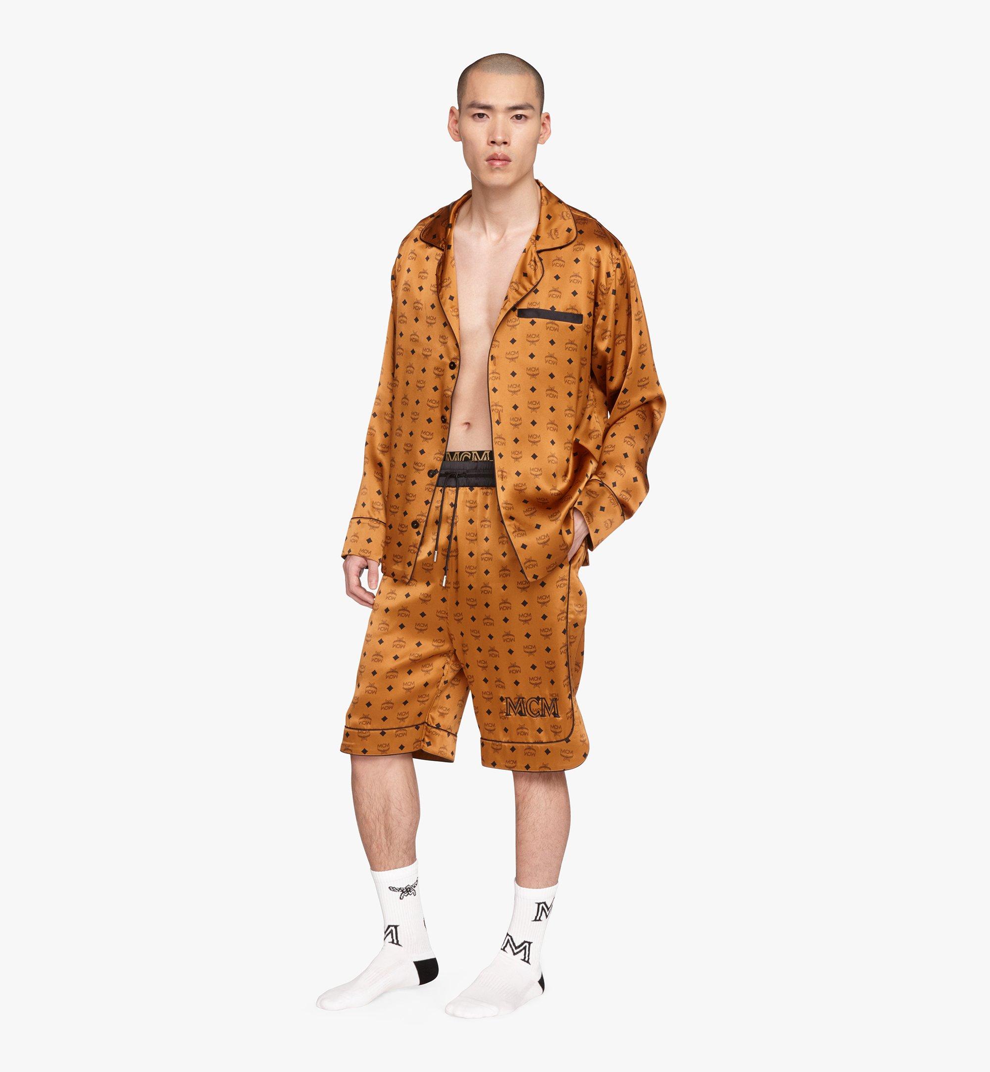 MCM クラシック ロゴ シルク パジャマシャツ Cognac MHHASBM01CO00S ほかの角度から見る 2