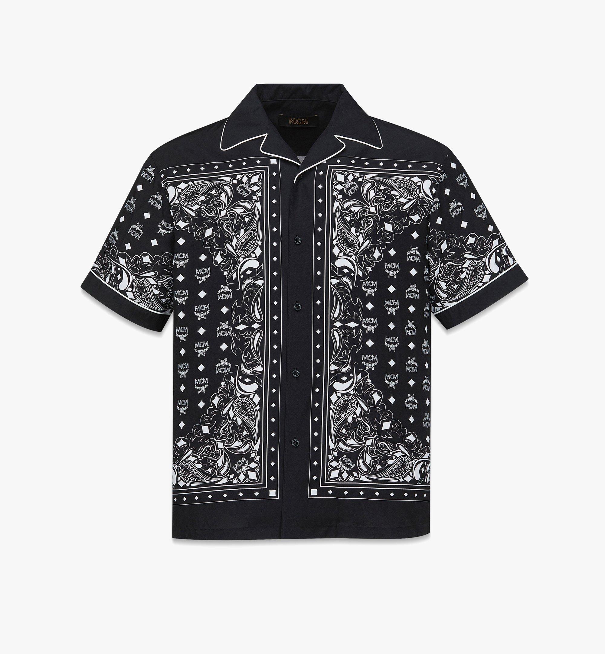 Large Bandana Monogram Print Shirt in ECOVERO™ Black