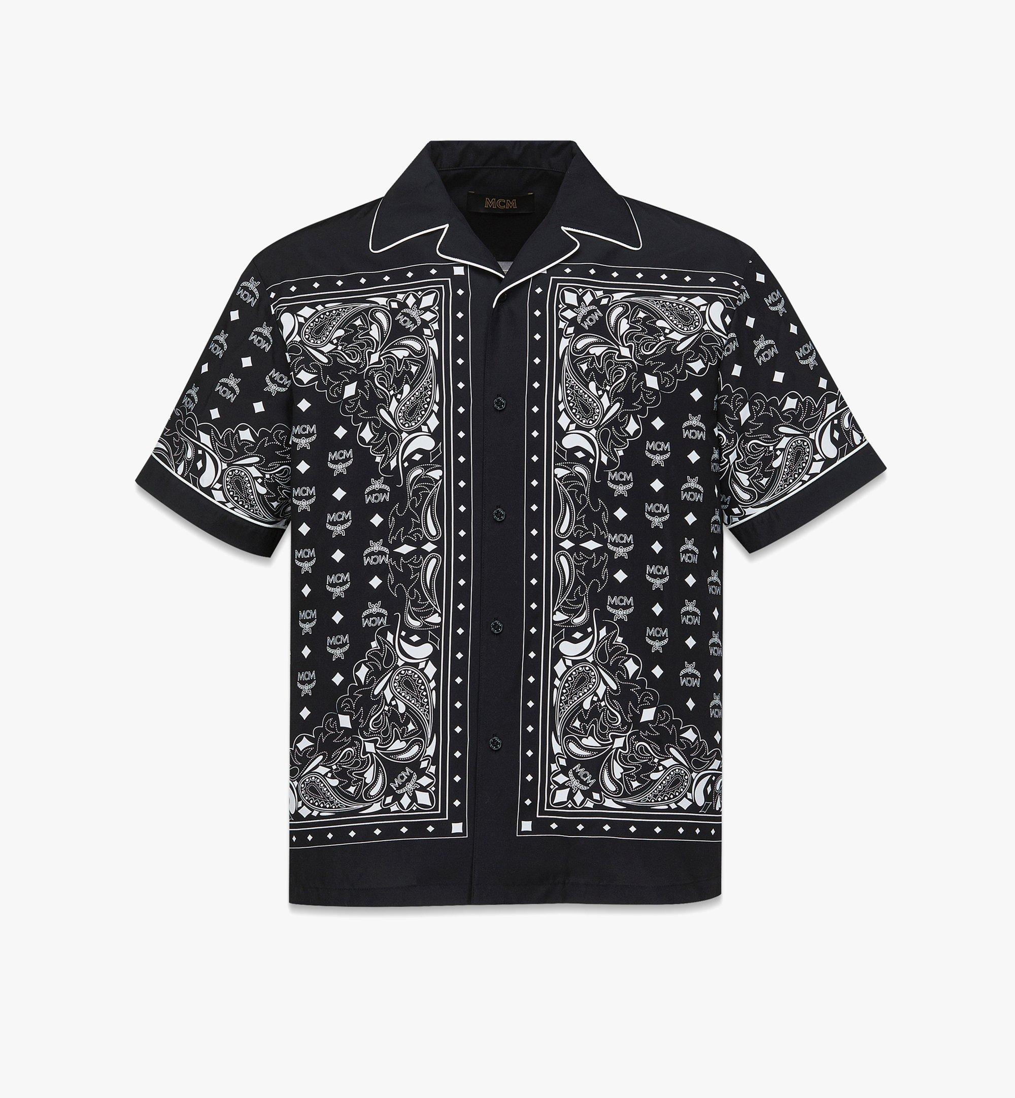 MCM Bandana Monogram Print Shirt in ECOVERO™ Black MHHDAMM01BK00S ほかの角度から見る 1