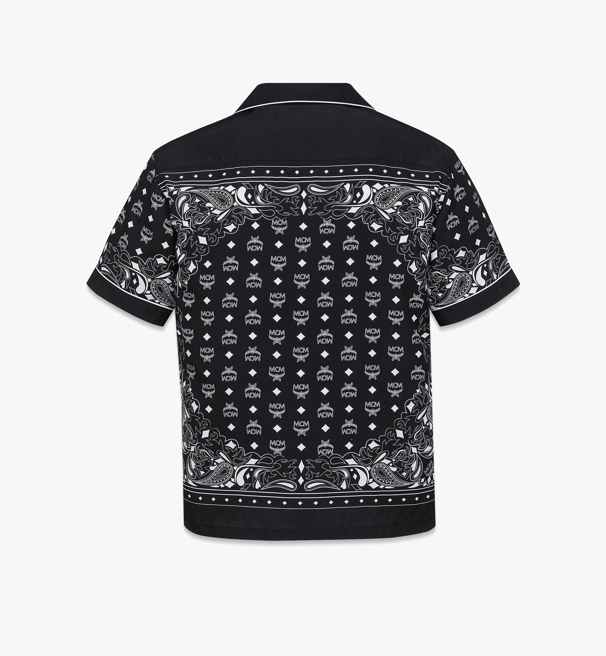 MCM Bandana Monogram Print Shirt in ECOVERO™ Black MHHDAMM01BK00S ほかの角度から見る 1