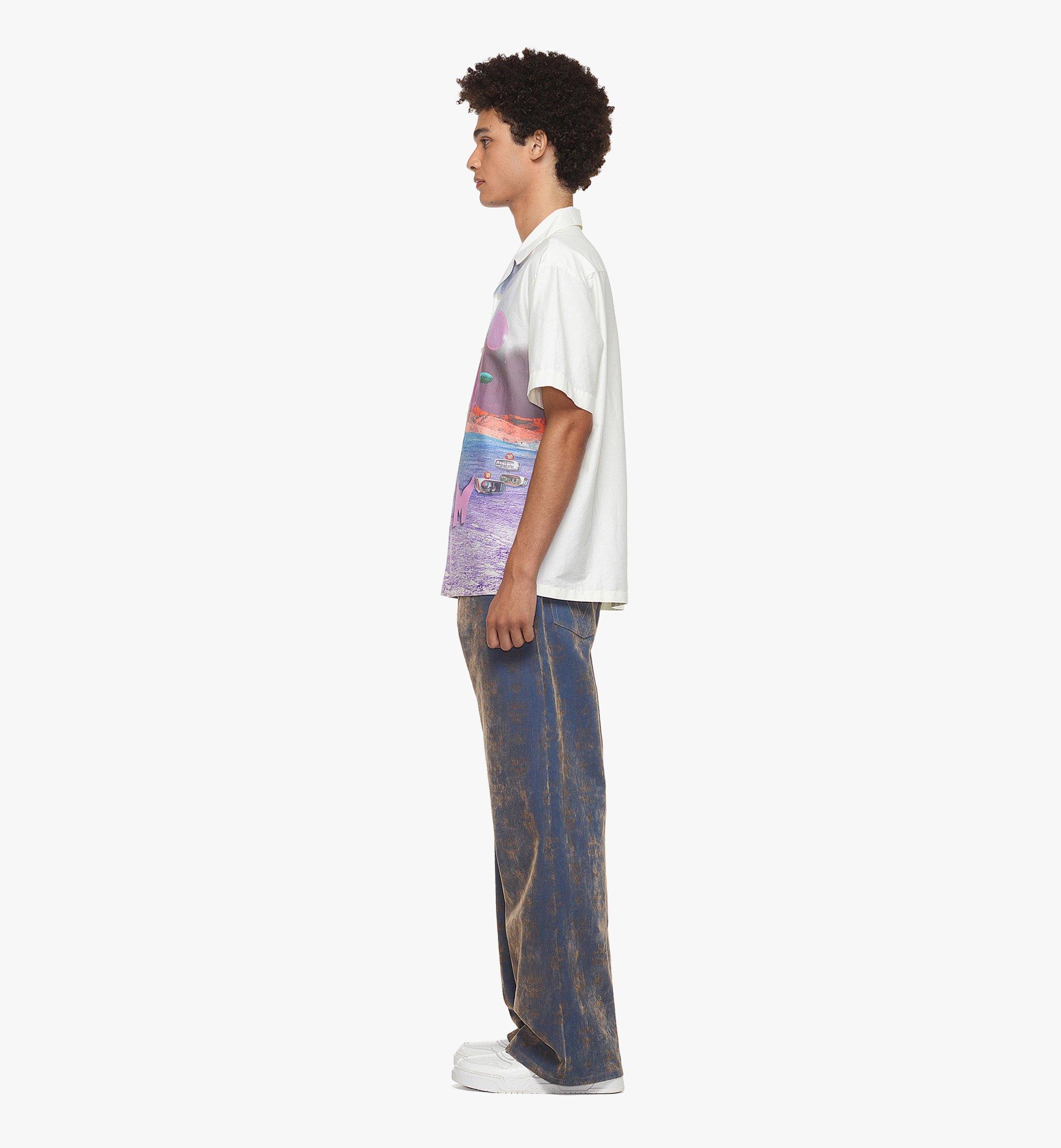 MCM Retro Futurism Print Bowling Shirt White MHHDAMM02WG00M ほかの角度から見る 2